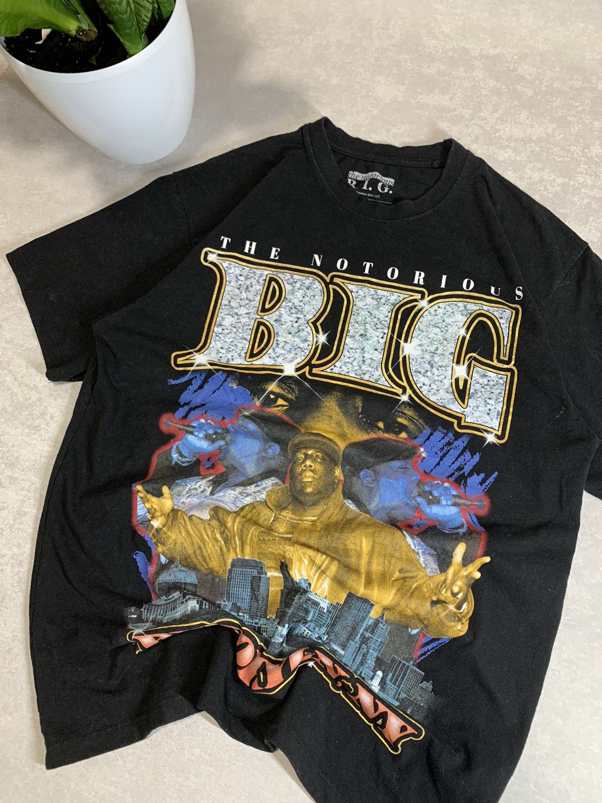 THE NOTORIUS BIG Rap T-shirt, Women's Size Small cotton black type Vintage Second Hand