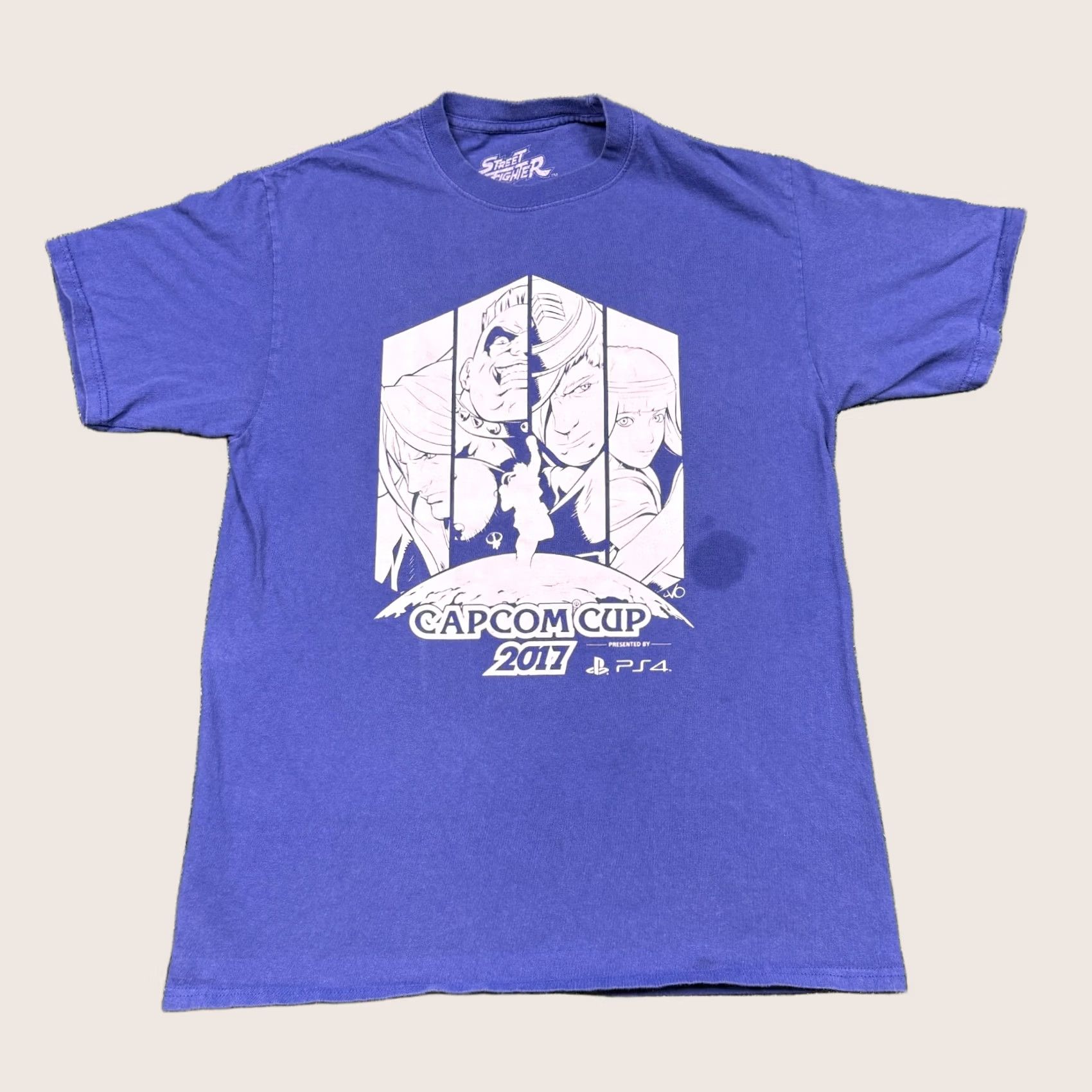 Vintage Street Fighter Graphic T Shirt Men's M Blue Capcom Cup Tee Short Sleeve Size US M / EU 48-50 / 2 - 1 Thumbnail