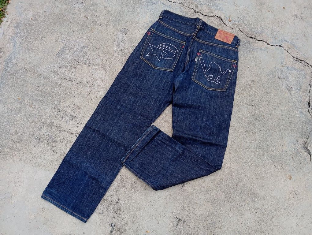 Japanese Brand Tokyo Tribe 💥 Santastic SARU Denim Jeans 😎 Manga Japan Size US 34 / EU 50 - 2 Thumbnail