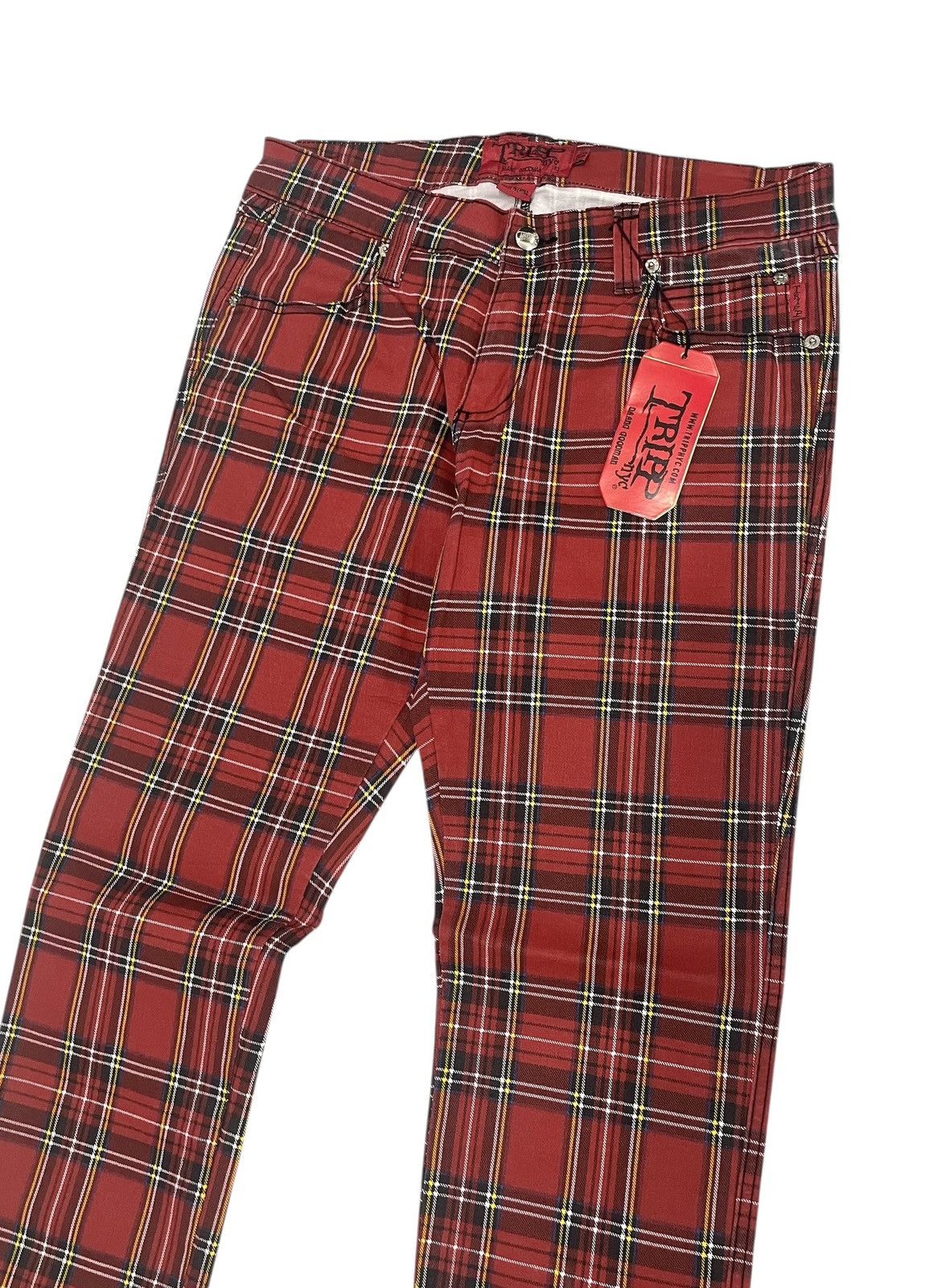 Tripp NYC (NWT) TrippNyc Rockers Red Tartan Plaid Pants Size US 32 / EU 48 - 3 Thumbnail