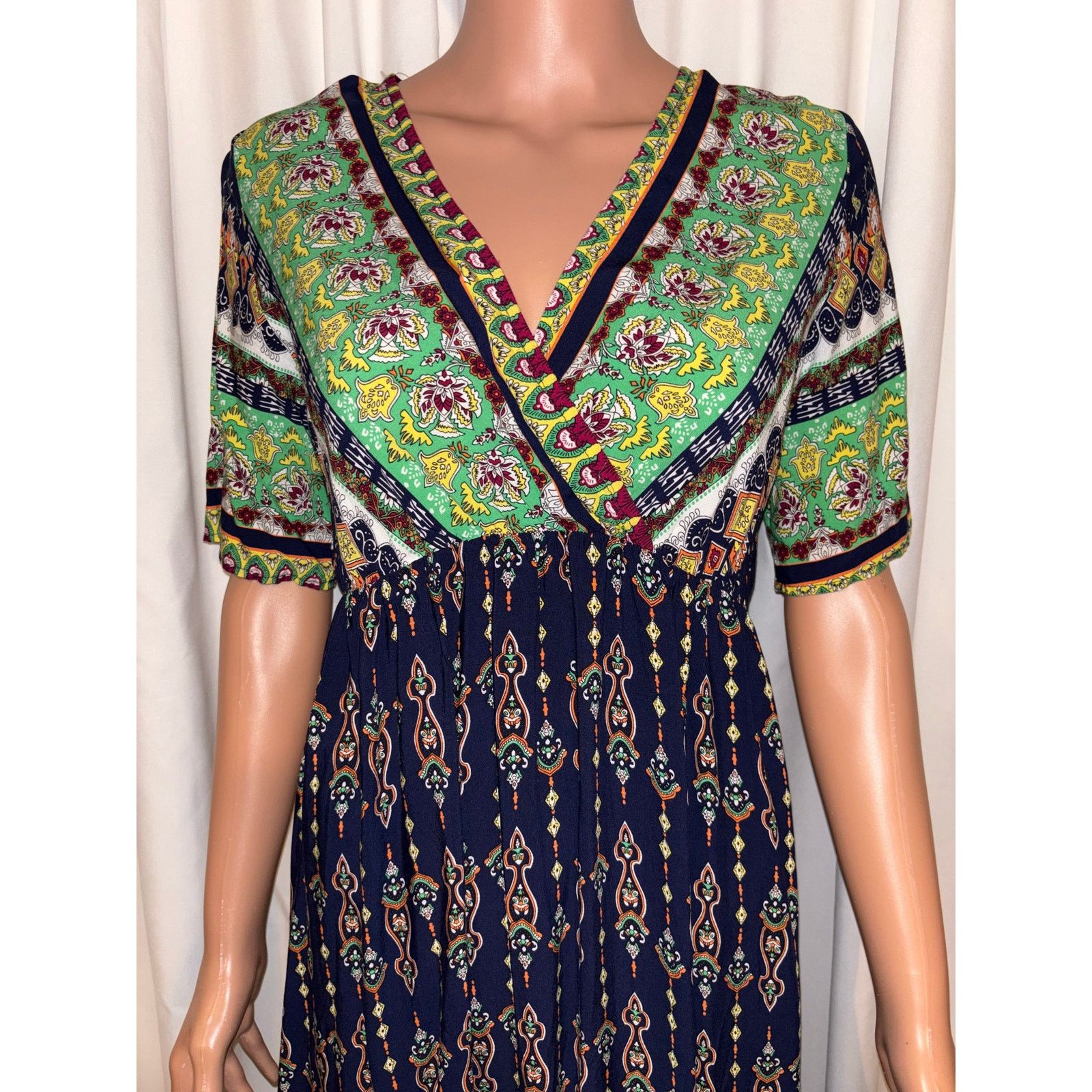 The Unbranded Brand Boho Multi-Color Paisley Dress One Size Size ONE SIZE - 3 Thumbnail