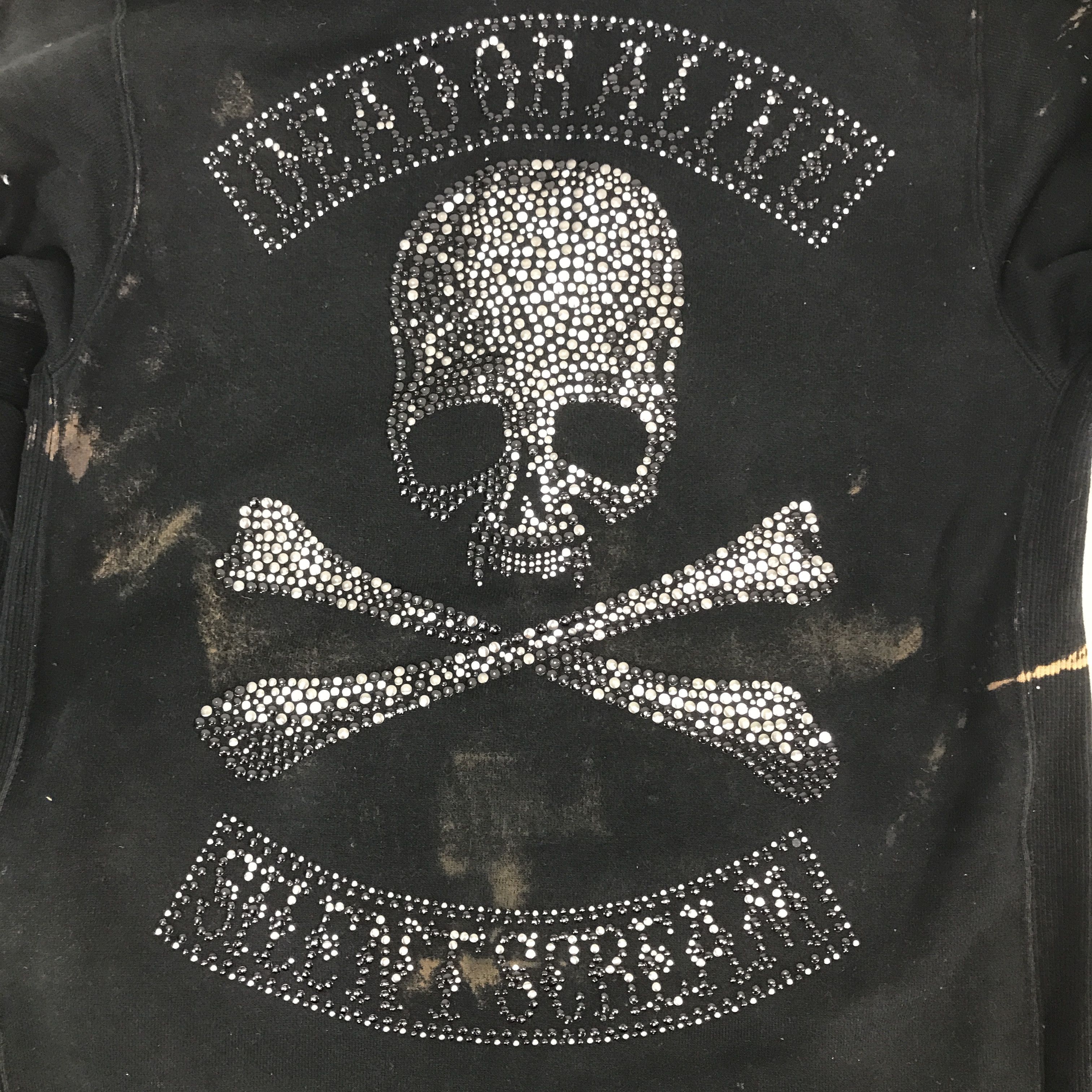 Roen Vintage Roen Acid wash Style Black Skull hoodie Jacket Size US XS / EU 42 / 0 - 11 Thumbnail