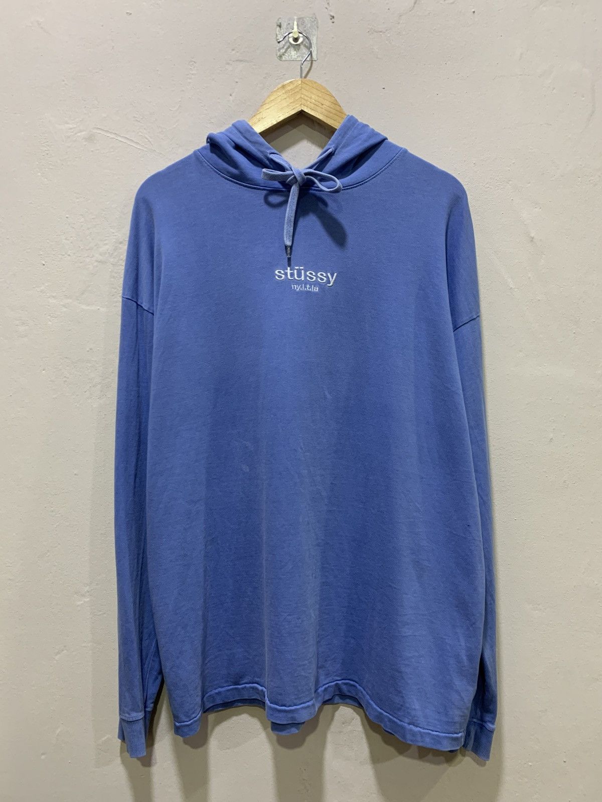 Stussy Stussy Centre Embroidery Hoodie Blue-L Size US L / EU 52-54 / 3 - 1 Thumbnail