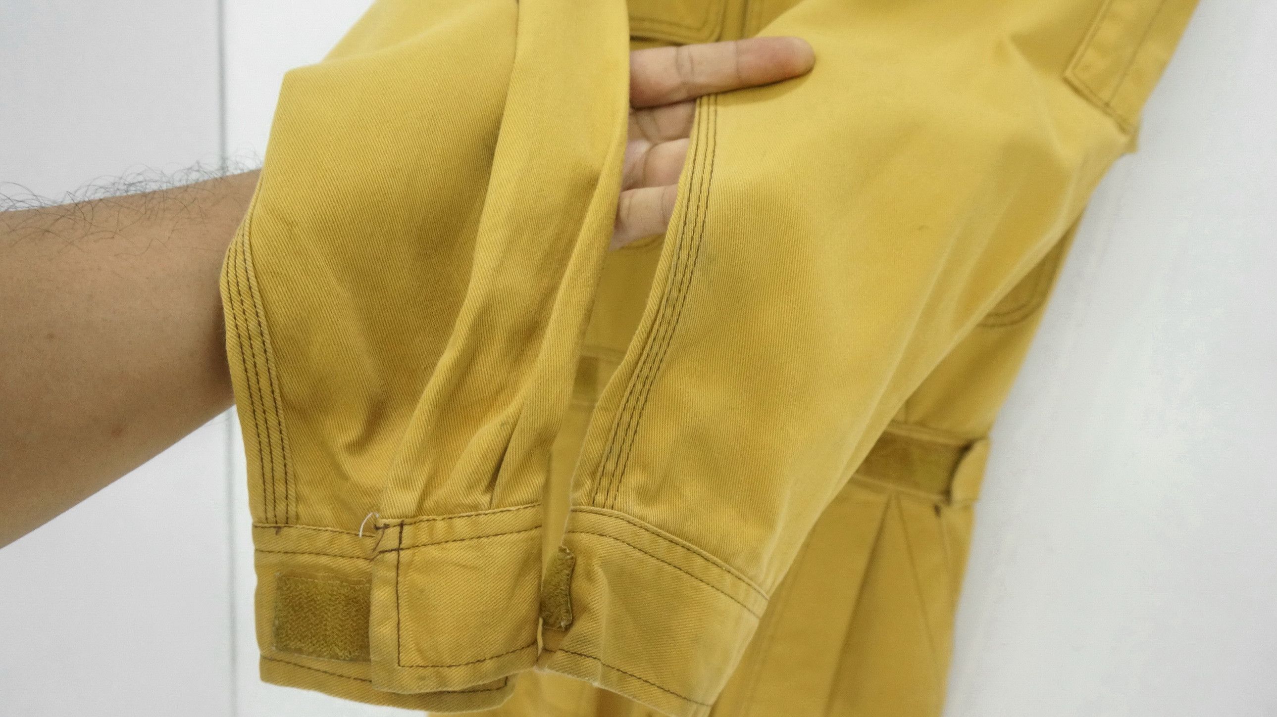 Japanese Brand Vintage TOYOTA Mustard Uniform coverall Size US 31 - 5 Thumbnail