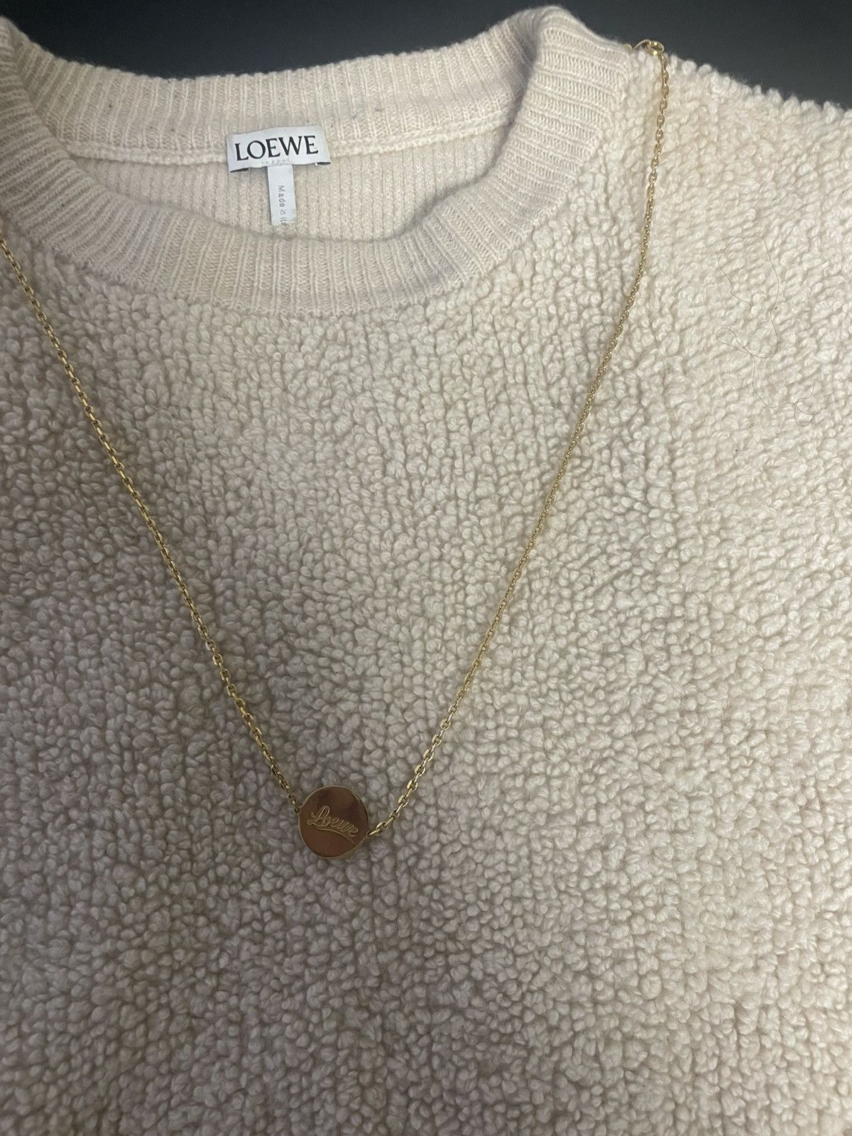 Loewe Loewe Chain Sweater in wool and cashmere in creme Size S Size US M / EU 48-50 / 2 - 4 Thumbnail