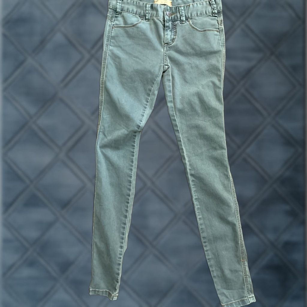 Free People Free People Jeans 25 X 31 Womens Skinny Mid Rise Stretch Cotton Denim Green Slim Stretch Cropped Jeans Womens Size 42" / US 20 - 1 Thumbnail