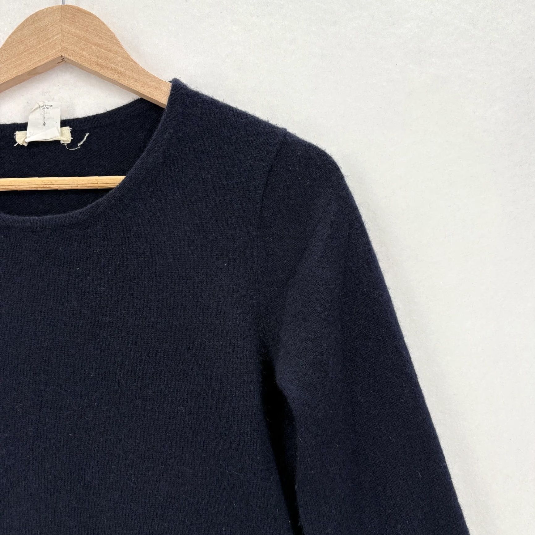 J.Crew J.CREW Sweater Womens Small Blue 100% Cashmere Pockets 3/4 Sleeve Tunic Crew Neck VTG Size S / US 4 / IT 40 - 2 Thumbnail