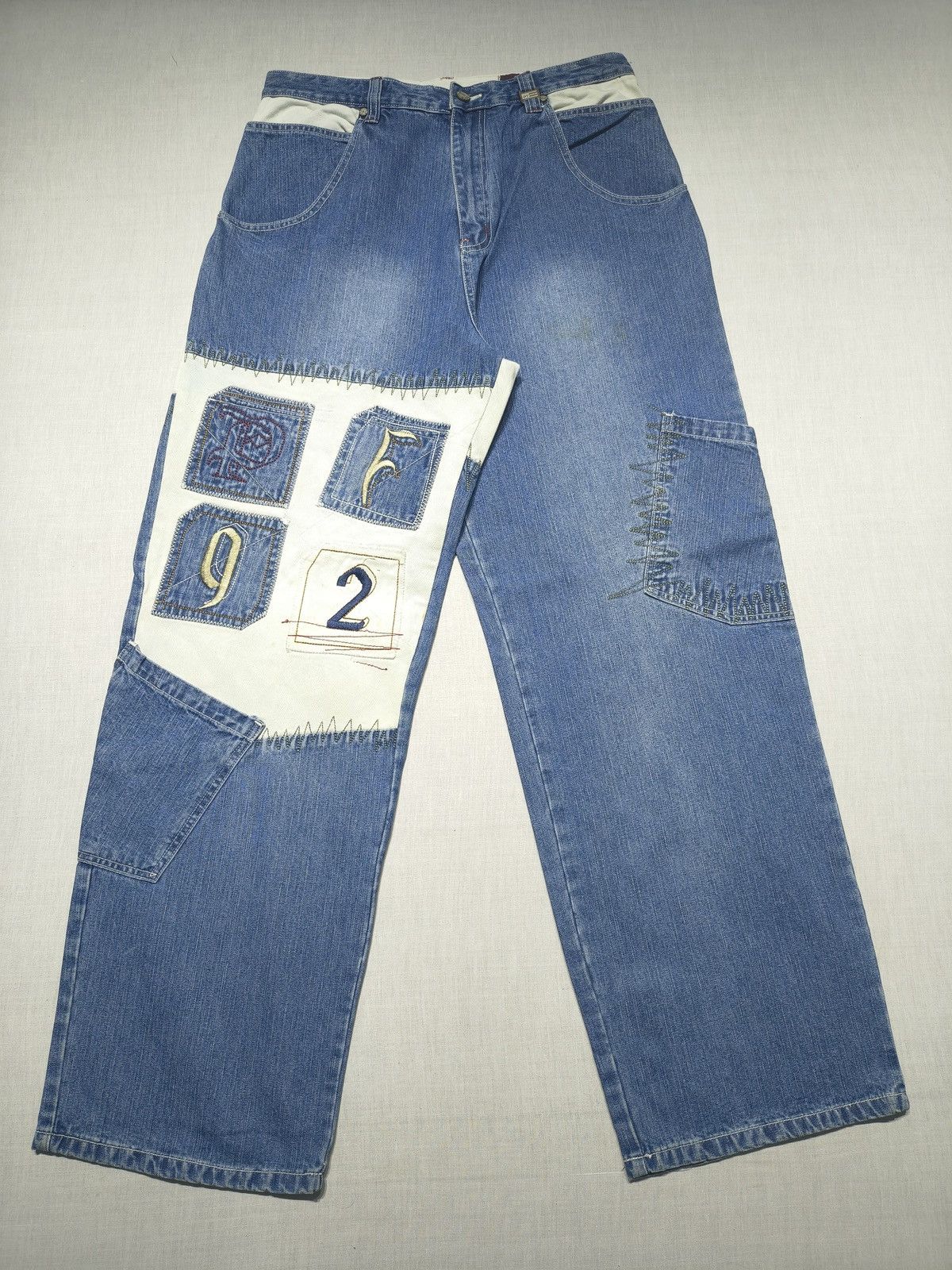 Southpole PHAT FARM INSANE PATCH WORK BAAGY JEANS 🚀(012) Size US 32 / EU 48 - 1 Thumbnail