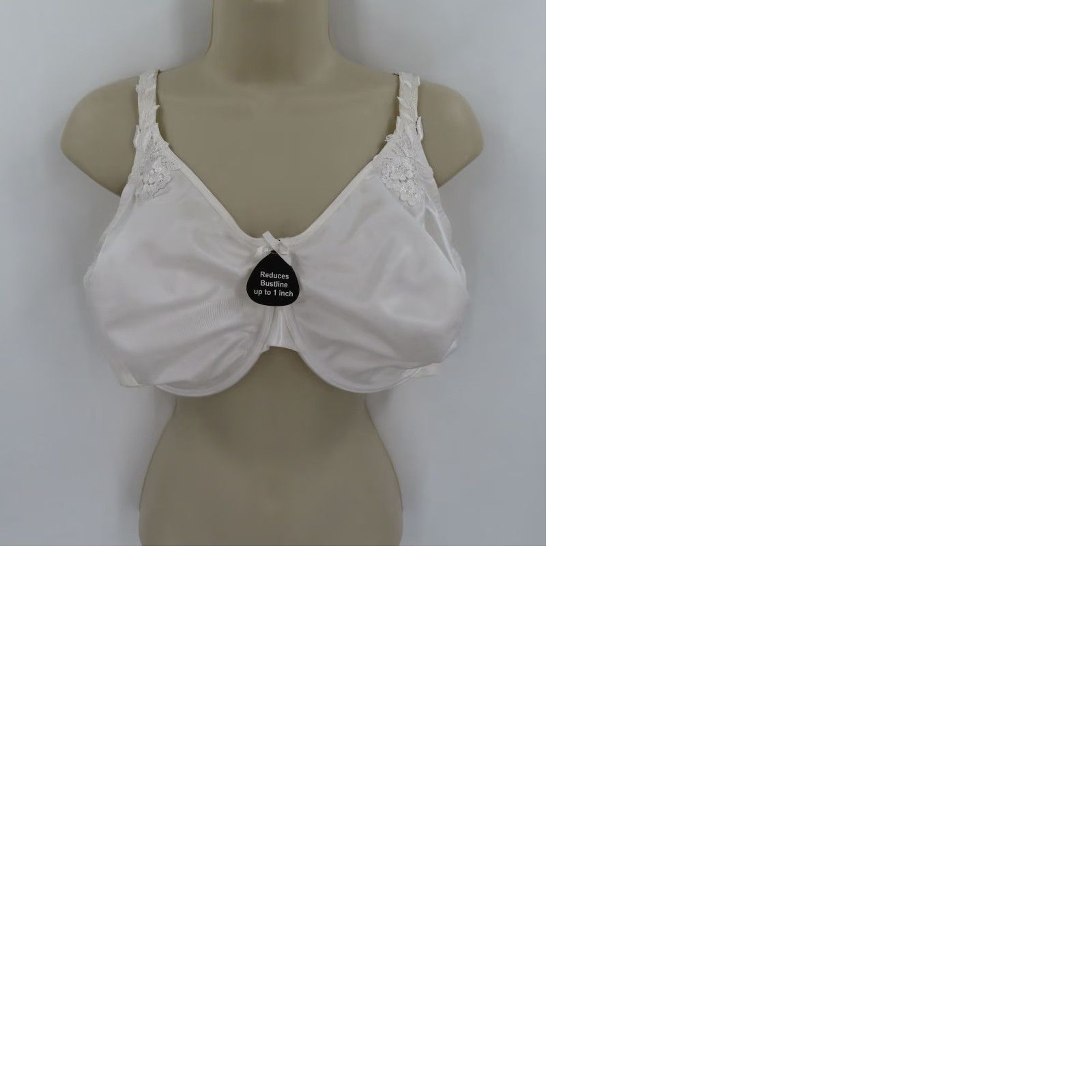 Vintage Enchanted Bra 44DD Minimizer Underwire Unlined White 537111 Size ONE SIZE - 11 Thumbnail