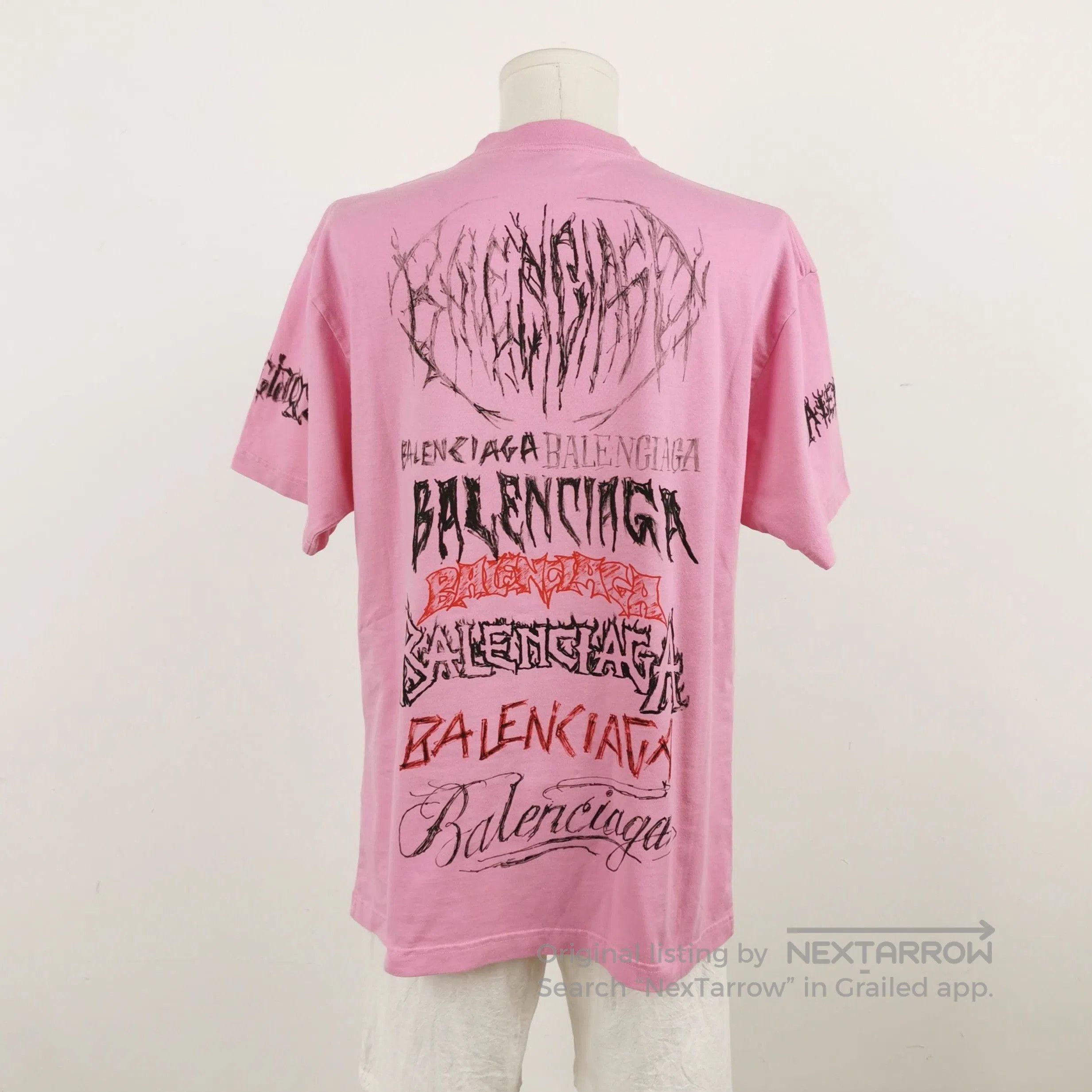 Louis Vuitton Balenciaga Pink Logo Graffiti Short. Size US XXS / EU 40 - 1 Thumbnail