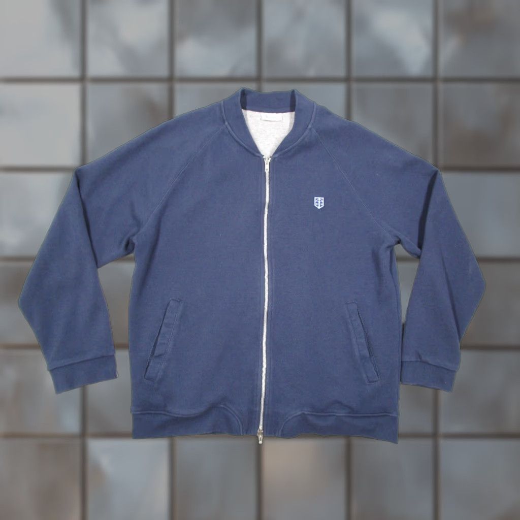 Vintage SCHIESSER Jacket Women XL Blue Full Zip Bomber Cotton Twill Made in Portugal Size XL / US 12-14 / IT 48-50 - 1 Thumbnail
