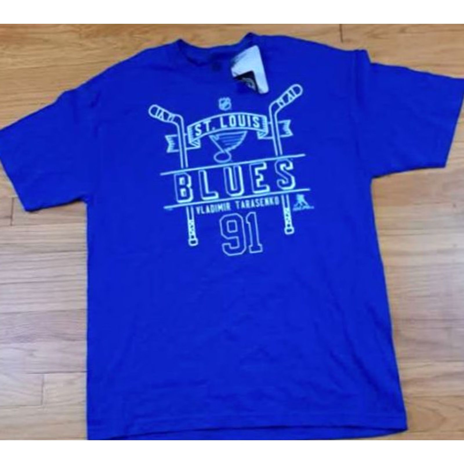 Vintage NHLPA T-Shirt St. Louis Blues Vladimir Tarasenko 90s Short Sleeve Blue L Mens Size US L / EU 52-54 / 3 - 2 Thumbnail
