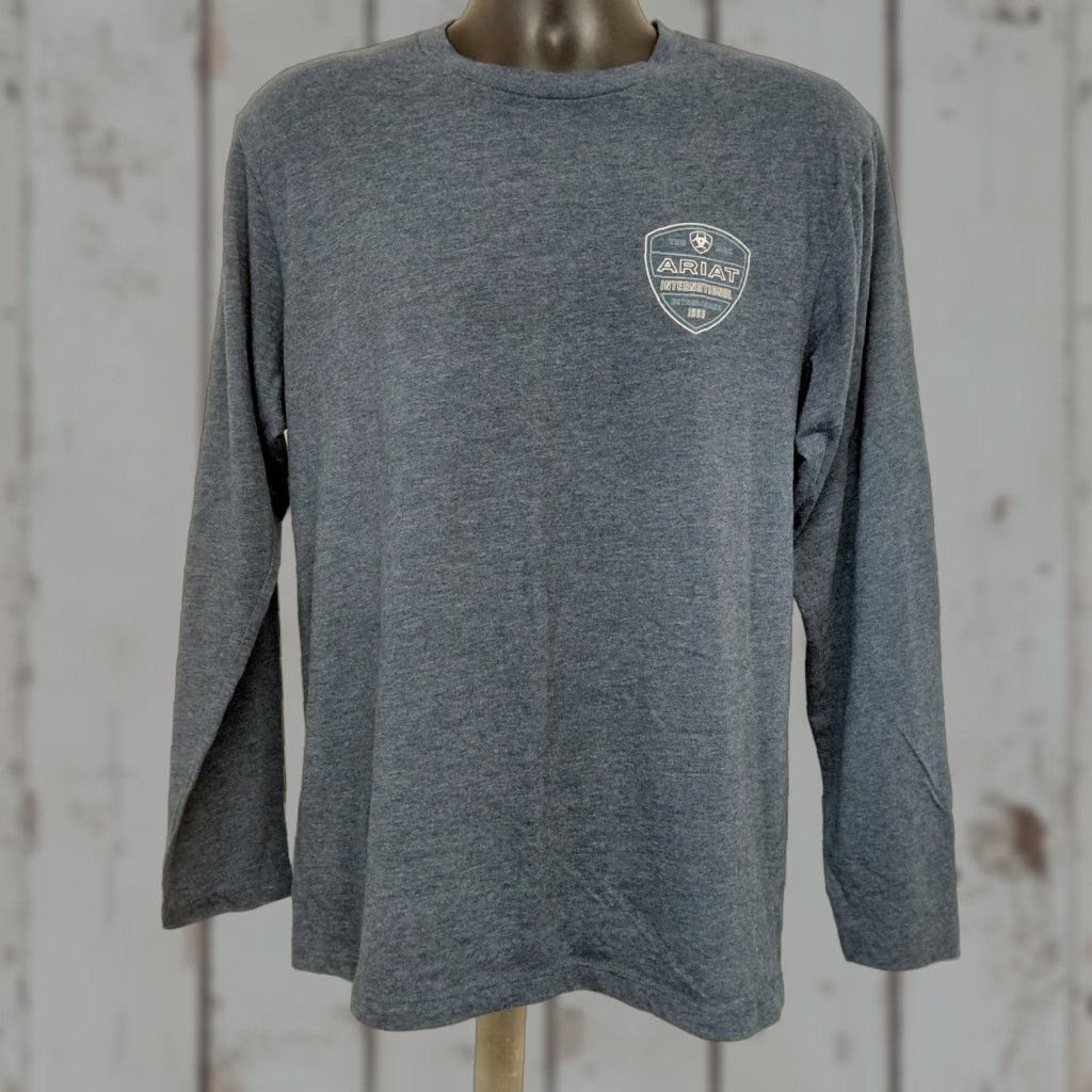 Ariat Ariat Shirt Mens Size Medium Heather Gray Crestline Long Sleeve Crewneck Cowboy Pro Series Rio Free! Size US M / EU 48-50 / 2 - 1 Thumbnail