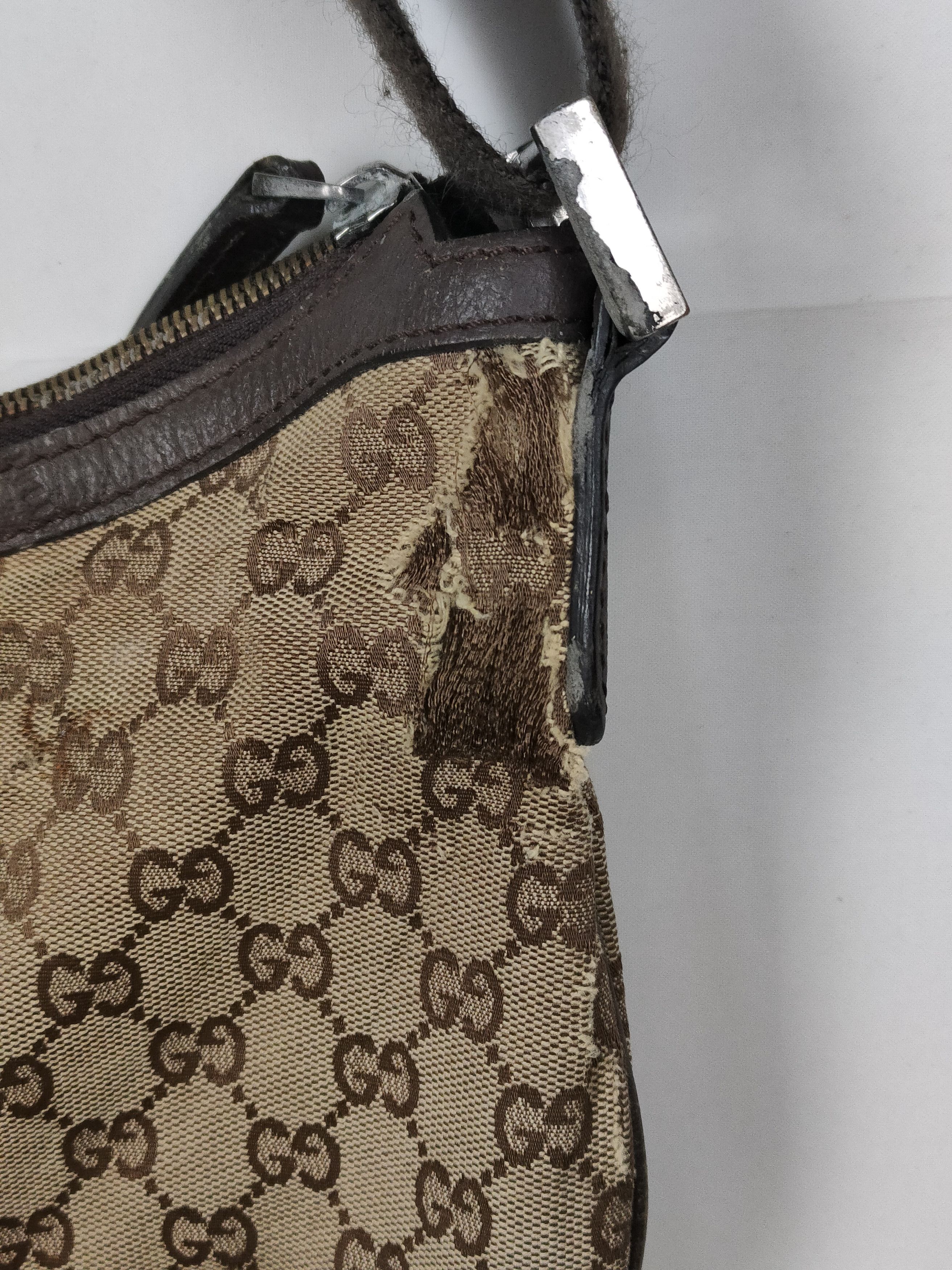Gucci Gucci Monogram Distressed Canvas Shoulder Bag Size ONE SIZE - 6 Thumbnail