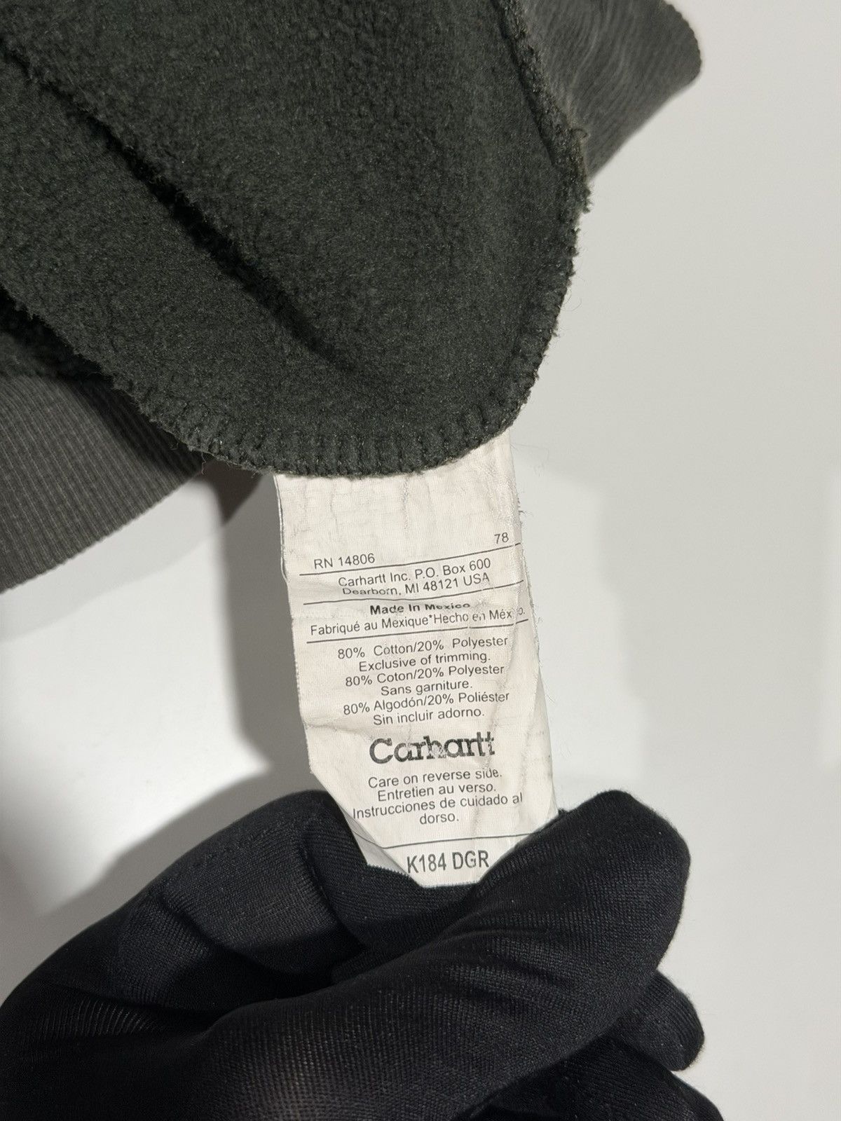 Carhartt 1990s Vintage Carhartt Faded Grunge Army Green Hoodie XXL Size US XXL / EU 58 / 5 - 12 Thumbnail