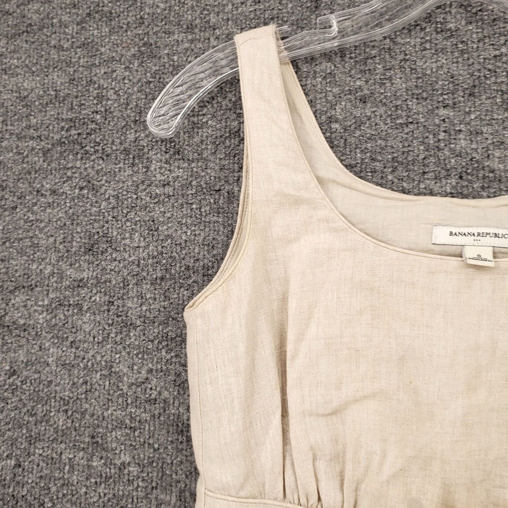 Banana Republic Banana Republic Dress Womens 0 Beige Mini Sheath Sleeveless Linen Side Zip Dress Beige Women's Mini Sheath Linen Side Zip 0 XS? Size XS / US 0-2 / IT 36-38 - 7 Thumbnail