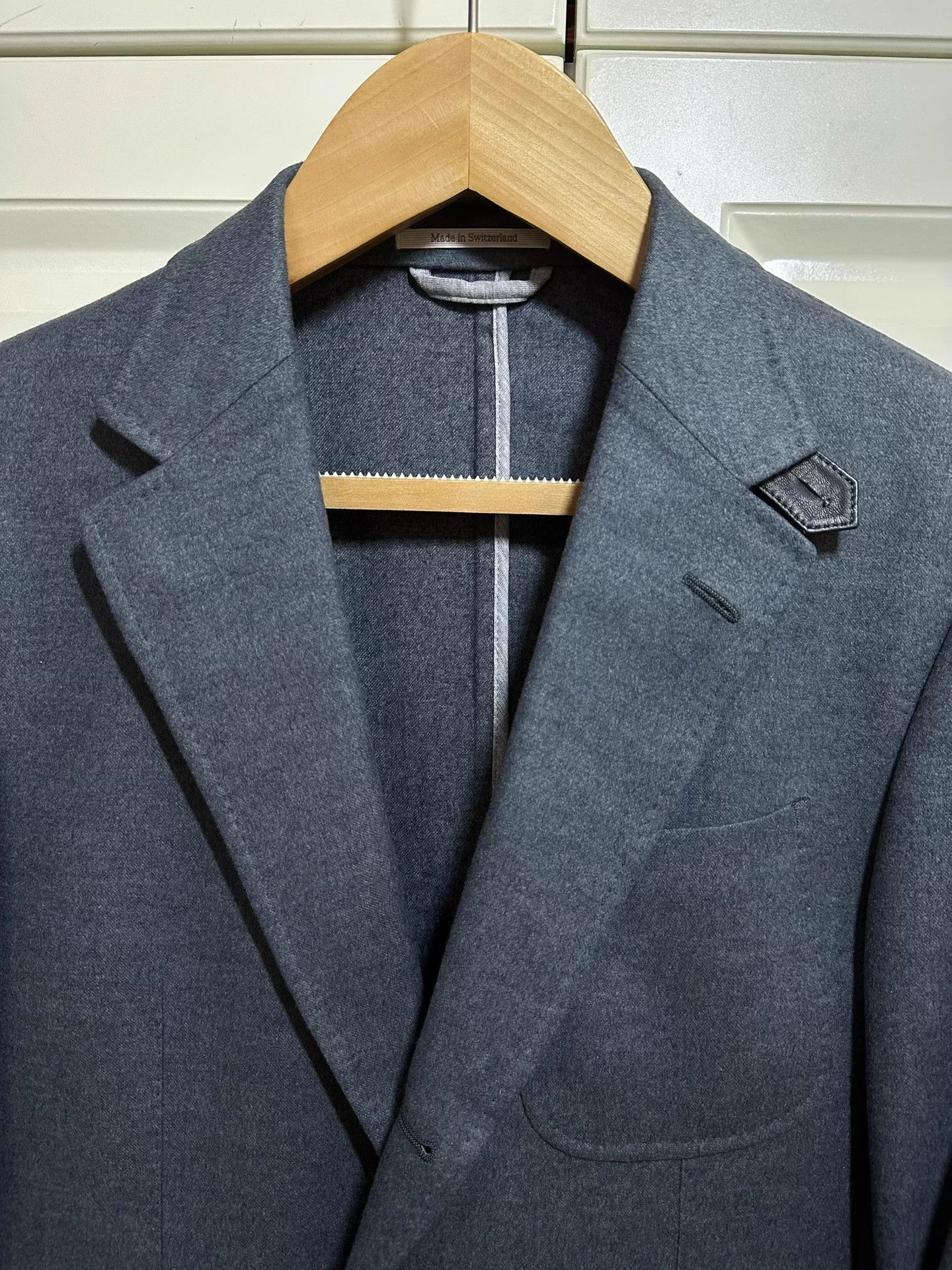 Ermenegildo Zegna Zegna Cashmere & Silk Casual Slim 48 Gray Blue Blazer Size 48S - 4 Thumbnail