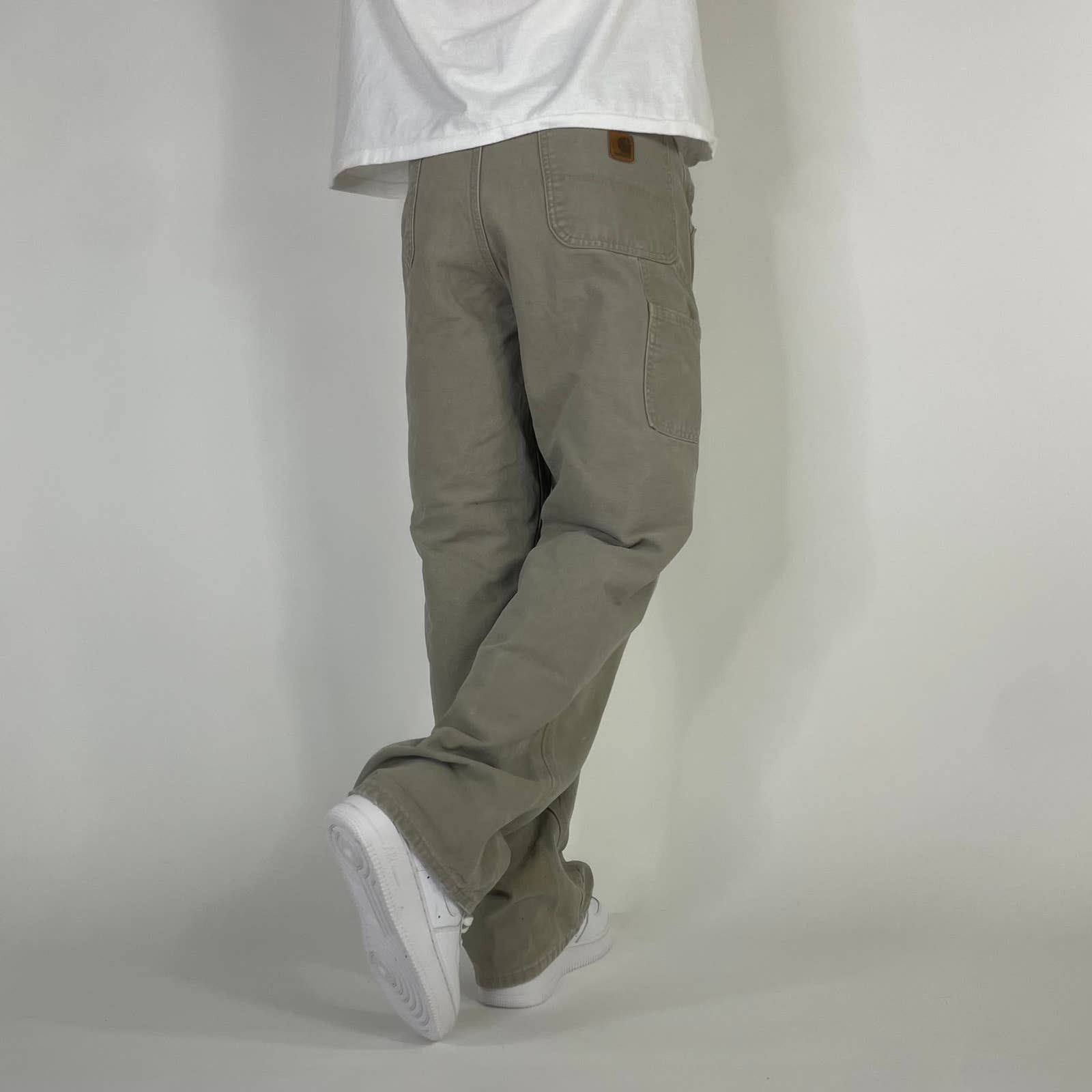 Carhartt × Carhartt Wip × Vintage Y2K Carhartt Workwear Utility Grey Dungaree Carpenter Pants Size US 36 / EU 52 - 4 Thumbnail