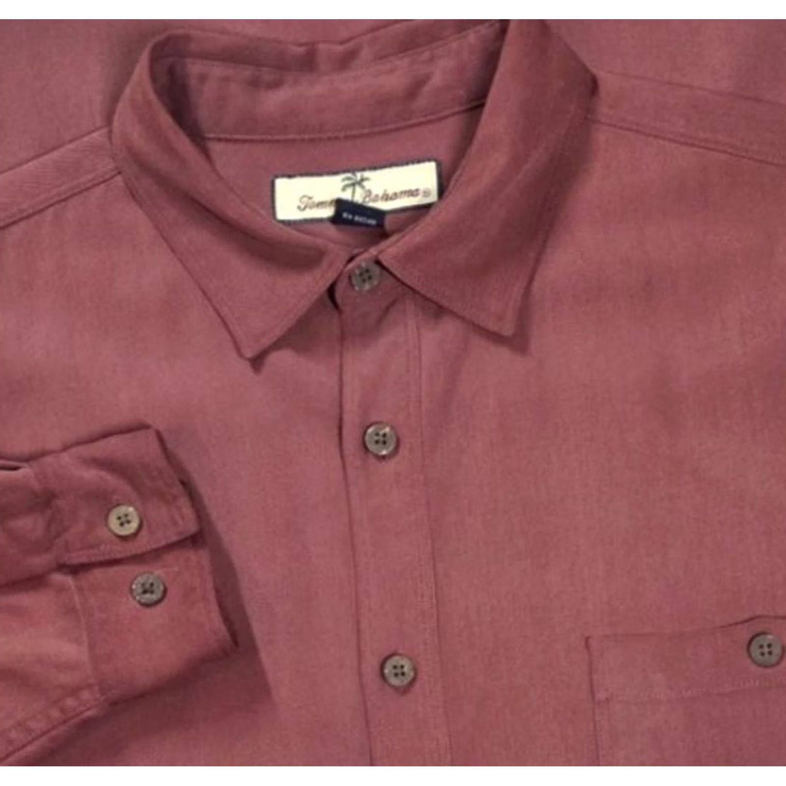 Tommy Bahama Tommy Bahama Silk Button Up Camp Shirt Mens L Red/Pink Long Sleeve Casual Resort Shirt Size US L / EU 52-54 / 3 - 2 Thumbnail