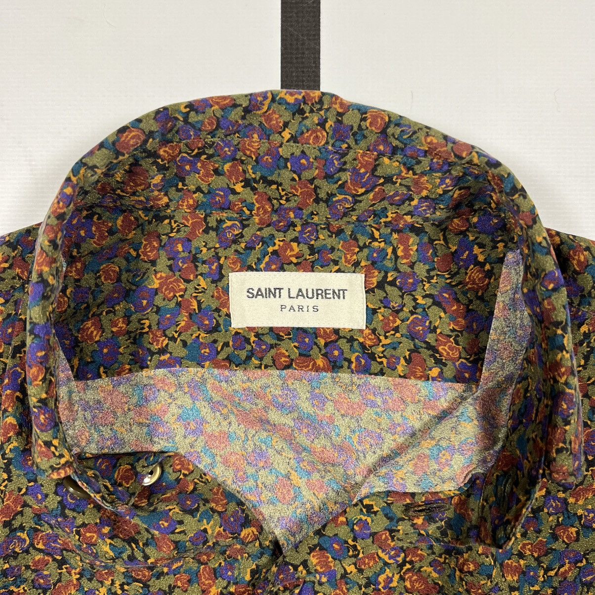 Saint Laurent Paris |[ SS19 Saint Laurent Floral Button Up Silk Shirt ]| Size US XS / EU 42 / 0 - 7 Thumbnail