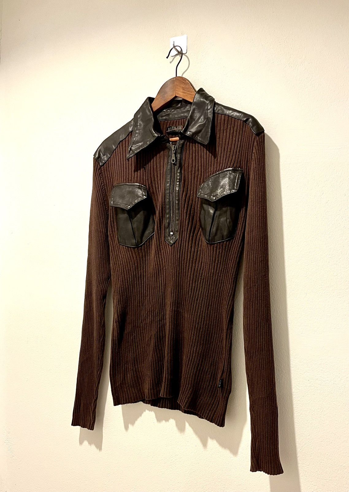 Morgan Homme KNIT x LEATHER HALF ZIPPER MORGAN HOMME LGB IF6WAS9 STYLE Size US M / EU 48-50 / 2 - 3 Thumbnail