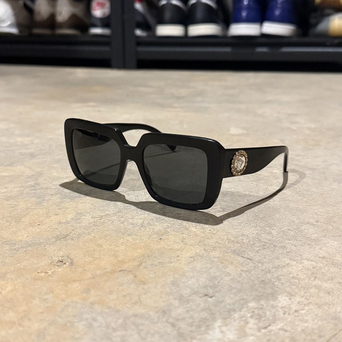 Versace Versace Medusa Crystal Embellish Square Frame Sunglasses Size ONE SIZE - 1 Thumbnail
