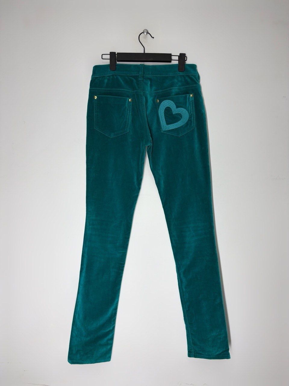 Love Moschino Love Moschino Green Velour Pants Size 26" / US 2 / IT 38 - 1 Thumbnail