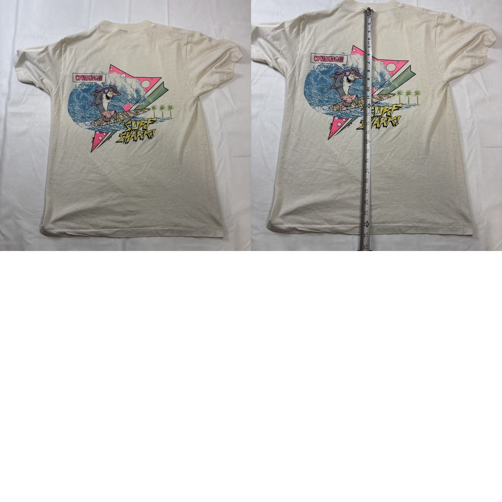 Vintage VINTAGE 1988 T Shark Surf Shark T Shirt Medium Beach White Mens M Graphic Surfer Theme 90s? Size US M / EU 48-50 / 2 - 8 Thumbnail