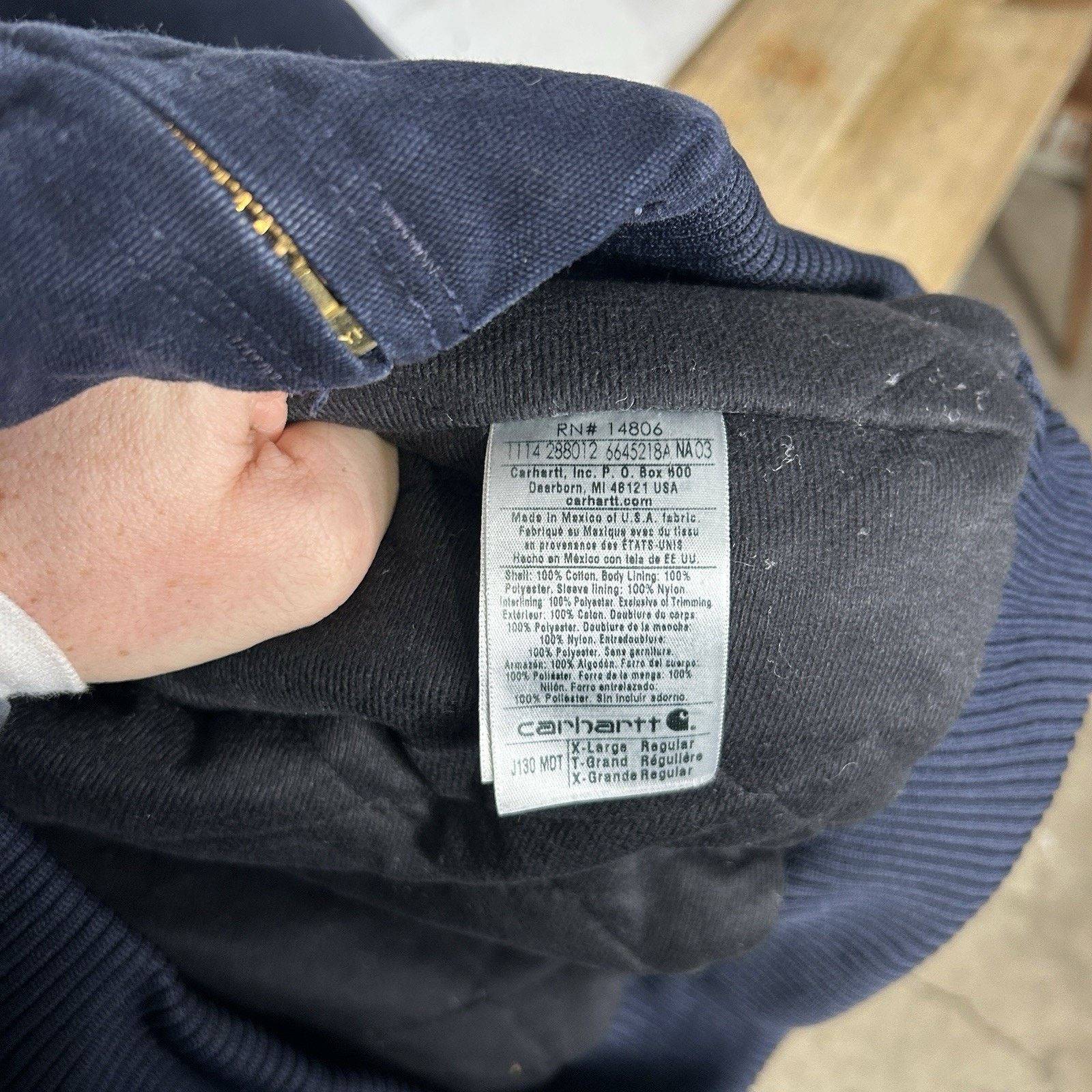 Carhartt Vintage Carhartt Hooded Active Jacket “Midnight Blue” J130 Size US XL / EU 56 / 4 - 14 Thumbnail