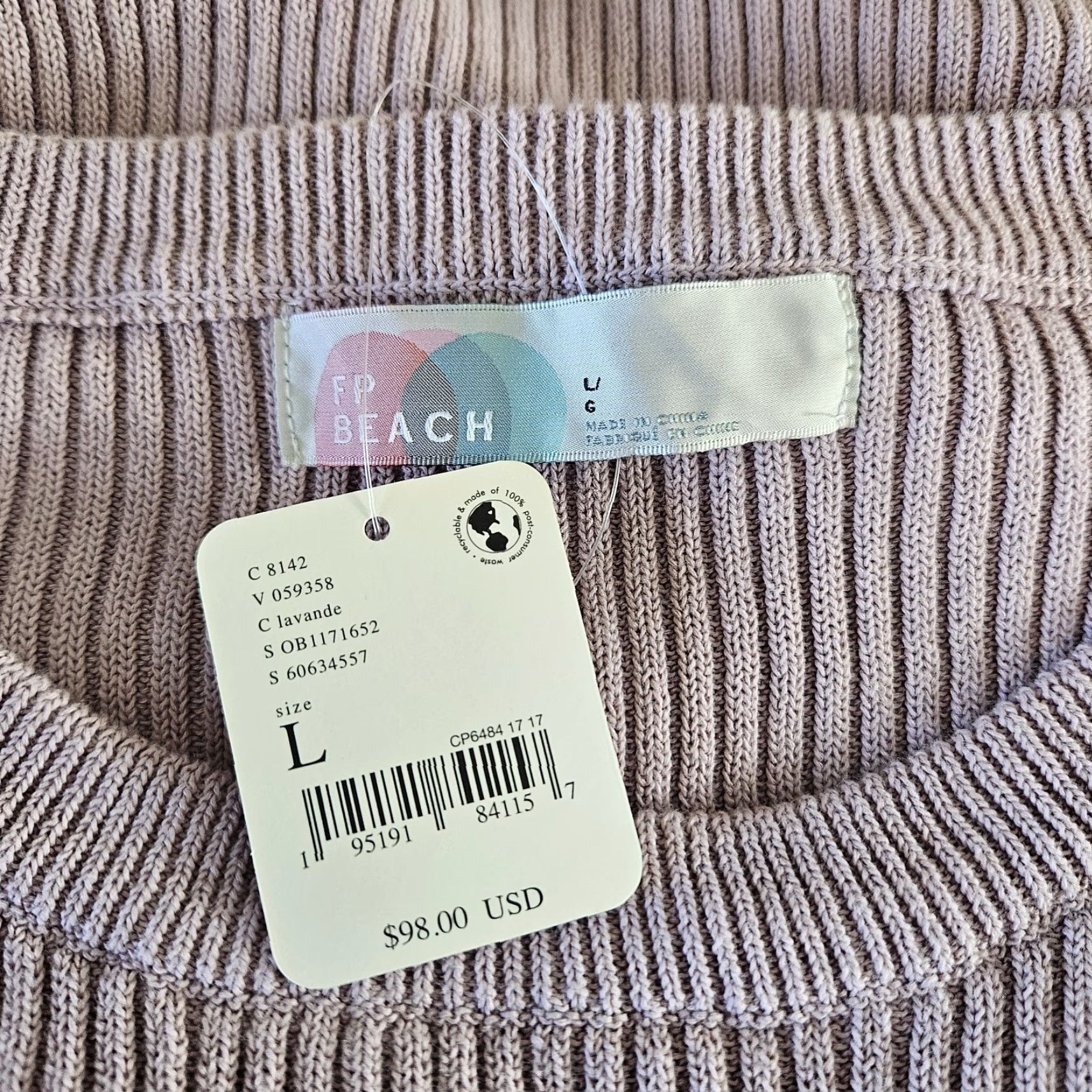 Free People Free People Beach Womens Brig Pullover Sweater Large Purple Oversized Size L / US 10 / IT 46 - 5 Thumbnail