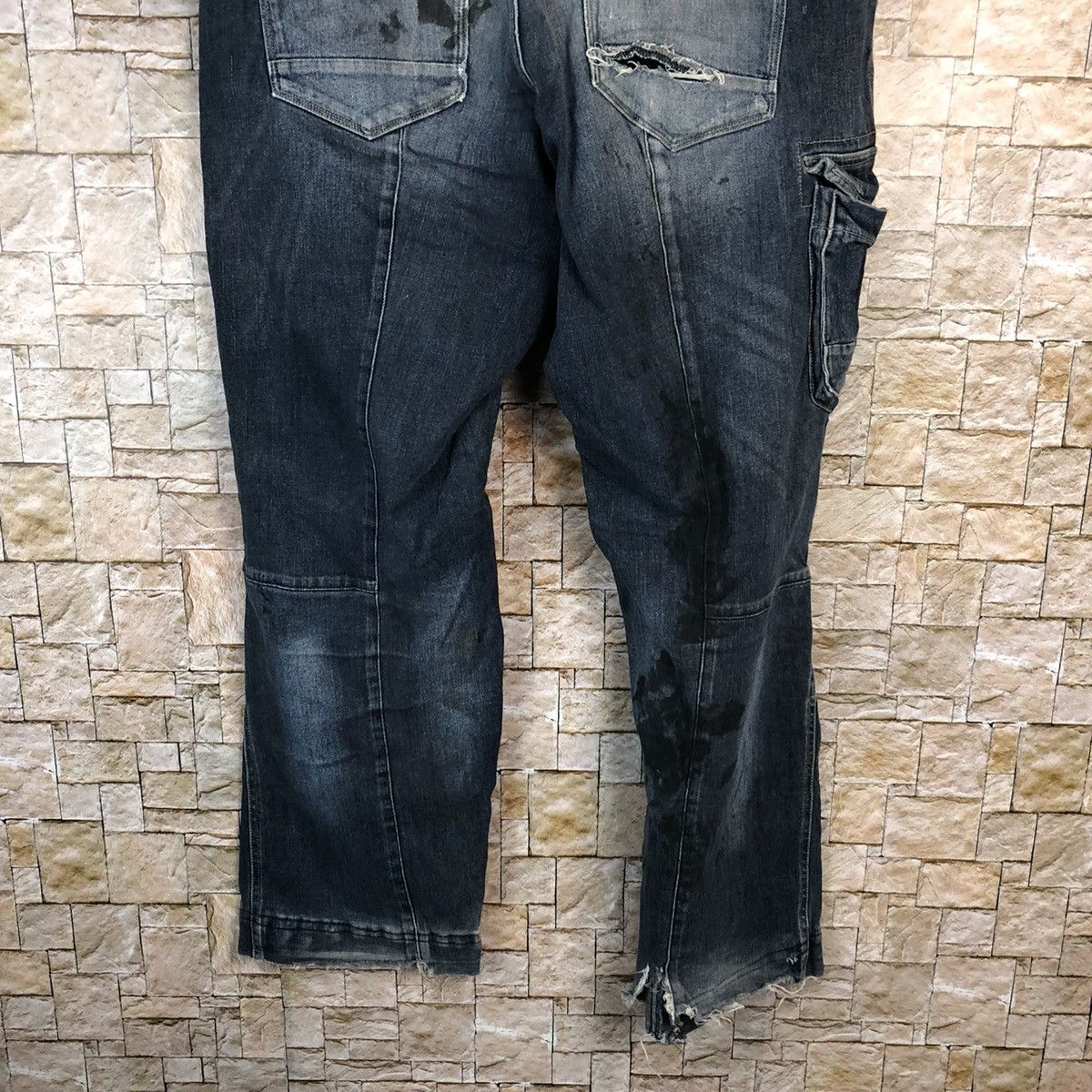 Japanese Brand Japanese Brand Blue Cargo Distressed Denim Pants #A1001 Size US 37 - 16 Thumbnail