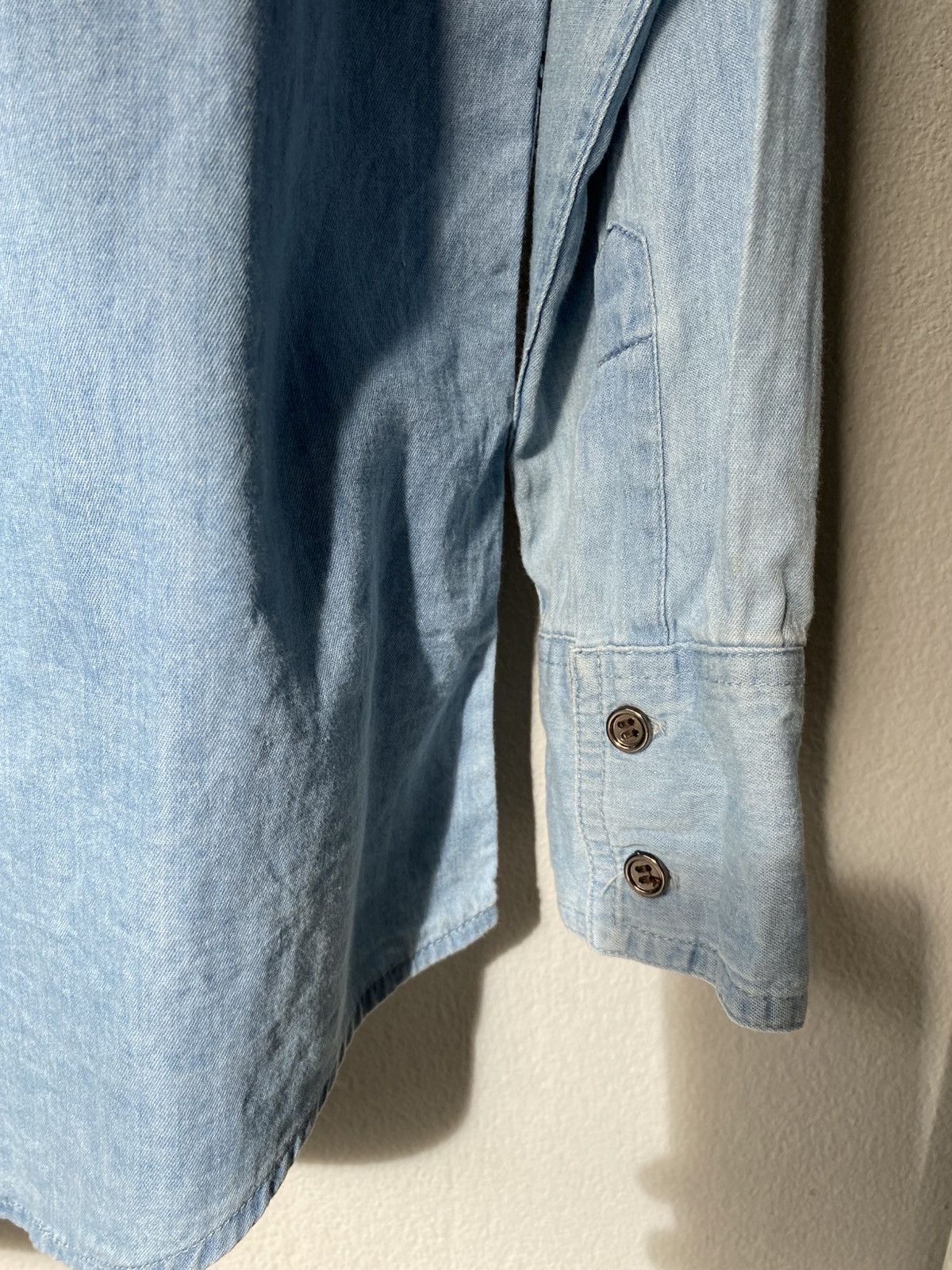 Designer GHOST OF HARLEM Light Blue Script Denim Shirt Size US L / EU 52-54 / 3 - 5 Thumbnail