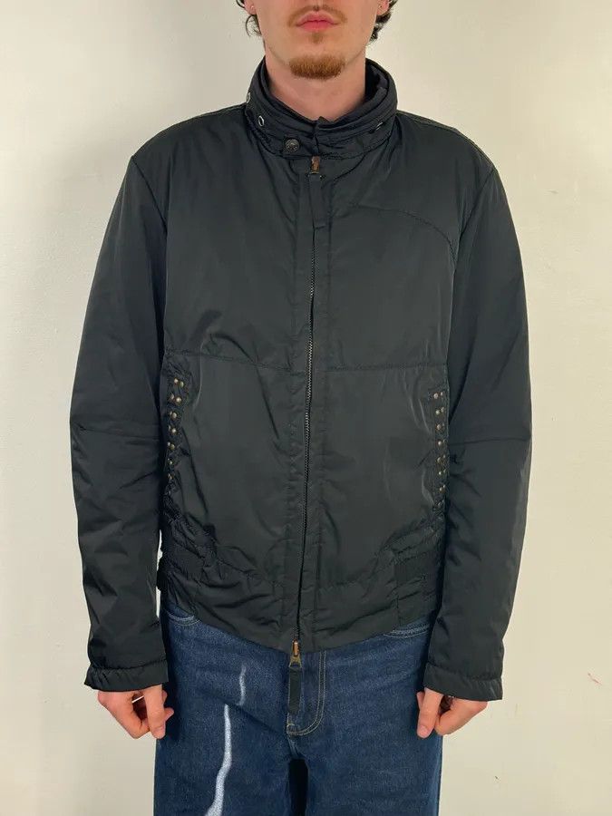 Marithe + Francois Girbaud 2000s Marithé + François Girbaud Black Nylon Studded Skull Puffer Jacket Size US L / EU 52-54 / 3 - 3 Thumbnail