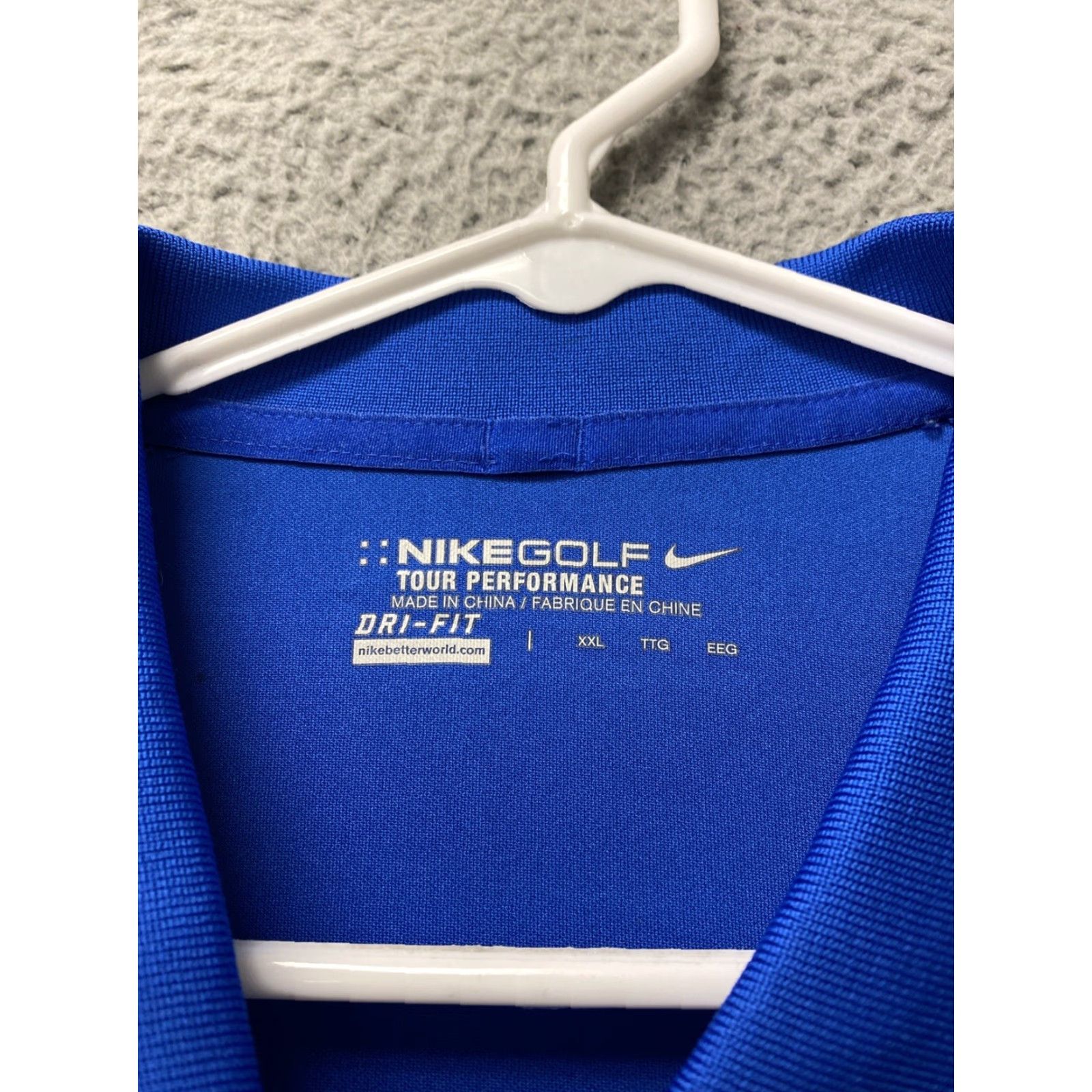 Nike VINTAGE Nike Golf Dri-Fit Blue Polo Mens 2XL Adult Regular Short Sleeve Collared Shirt Men Nike Golf Polo Blue 2XL Mens Size US XXL / EU 58 / 5 - 4 Thumbnail
