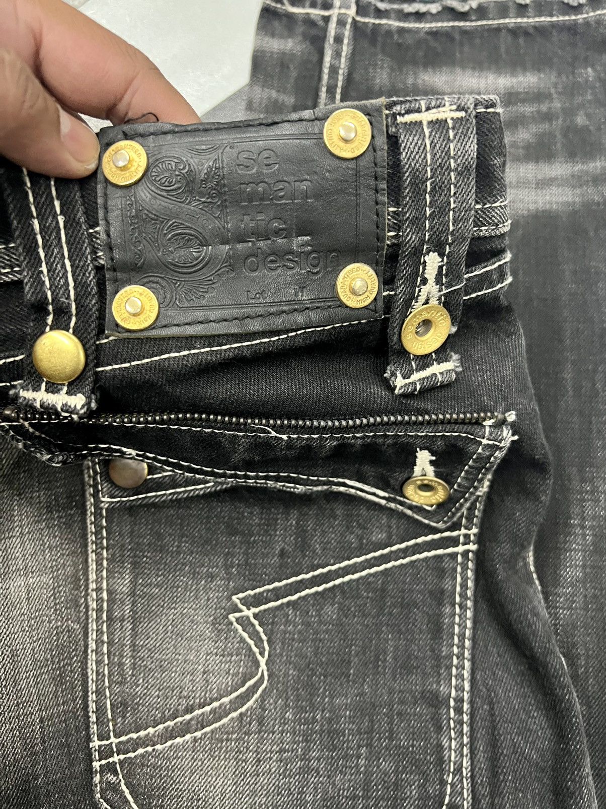 If Six Was Nine SEMANTIC DESIGN SMOKED BLACK DENIM Size US 32 / EU 48 - 13 Thumbnail