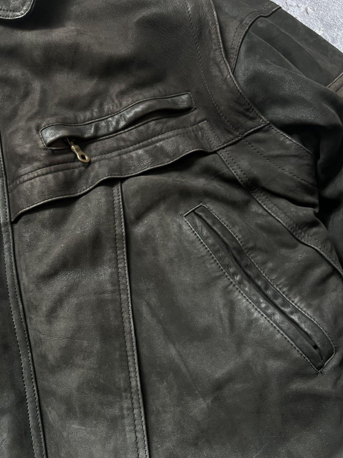 Leather Re-attachable Sleeves Brown vintage leather jacket Size US L / EU 52-54 / 3 - 4 Thumbnail