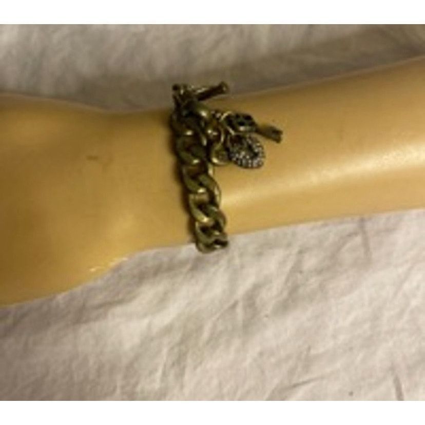 Fossil Vintage Y2K Fossil Brass Tone Toggle Charm Bracelet Size ONE SIZE - 3 Thumbnail