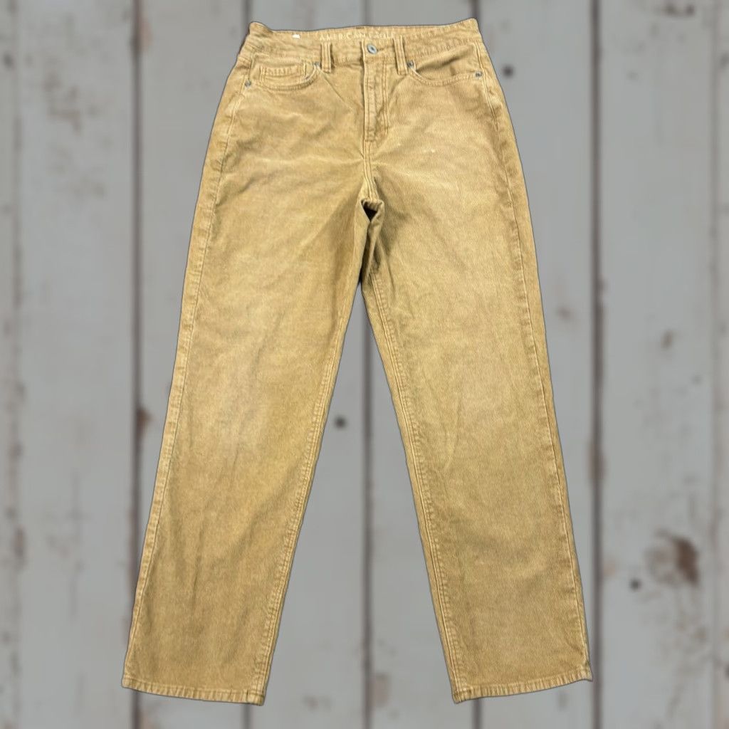 American Eagle Outfitters American Eagle Pants Women 6 Brown Corduroy High Rise Stretch Mom Straight 27x28 Size 28" / US 6 / IT 42 - 1 Thumbnail