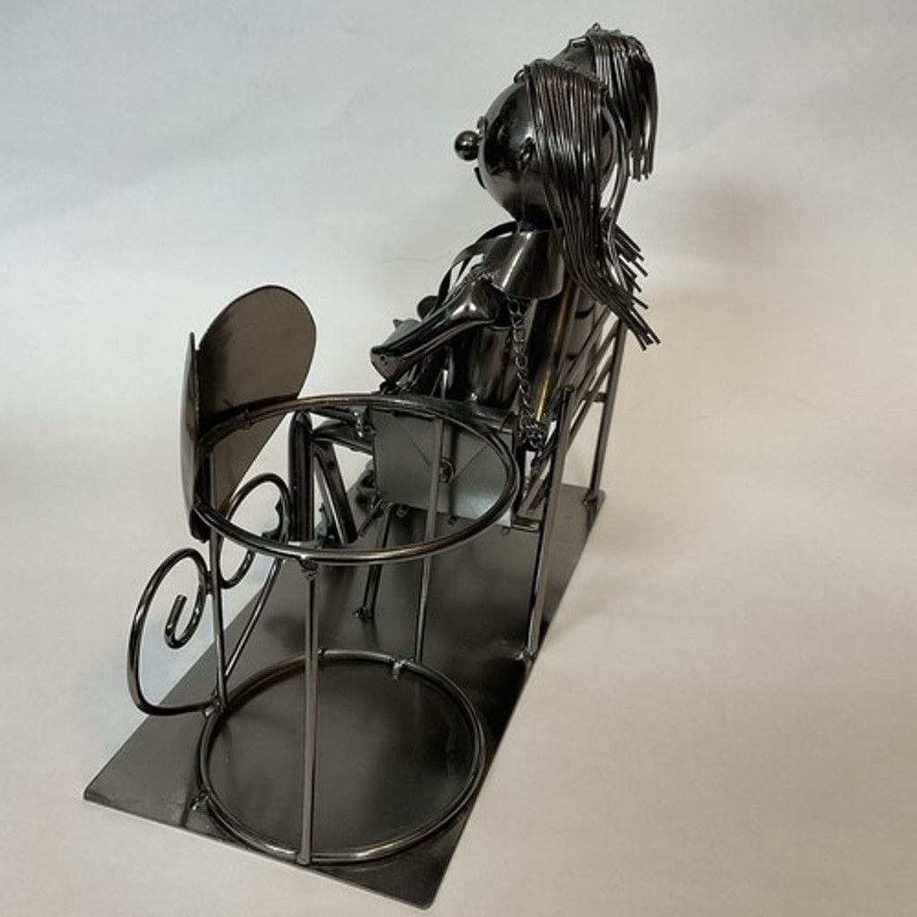 Other Statue Love Couple On The Bench Wine Bottle/Candle Holder Size ONE SIZE - 12 Thumbnail