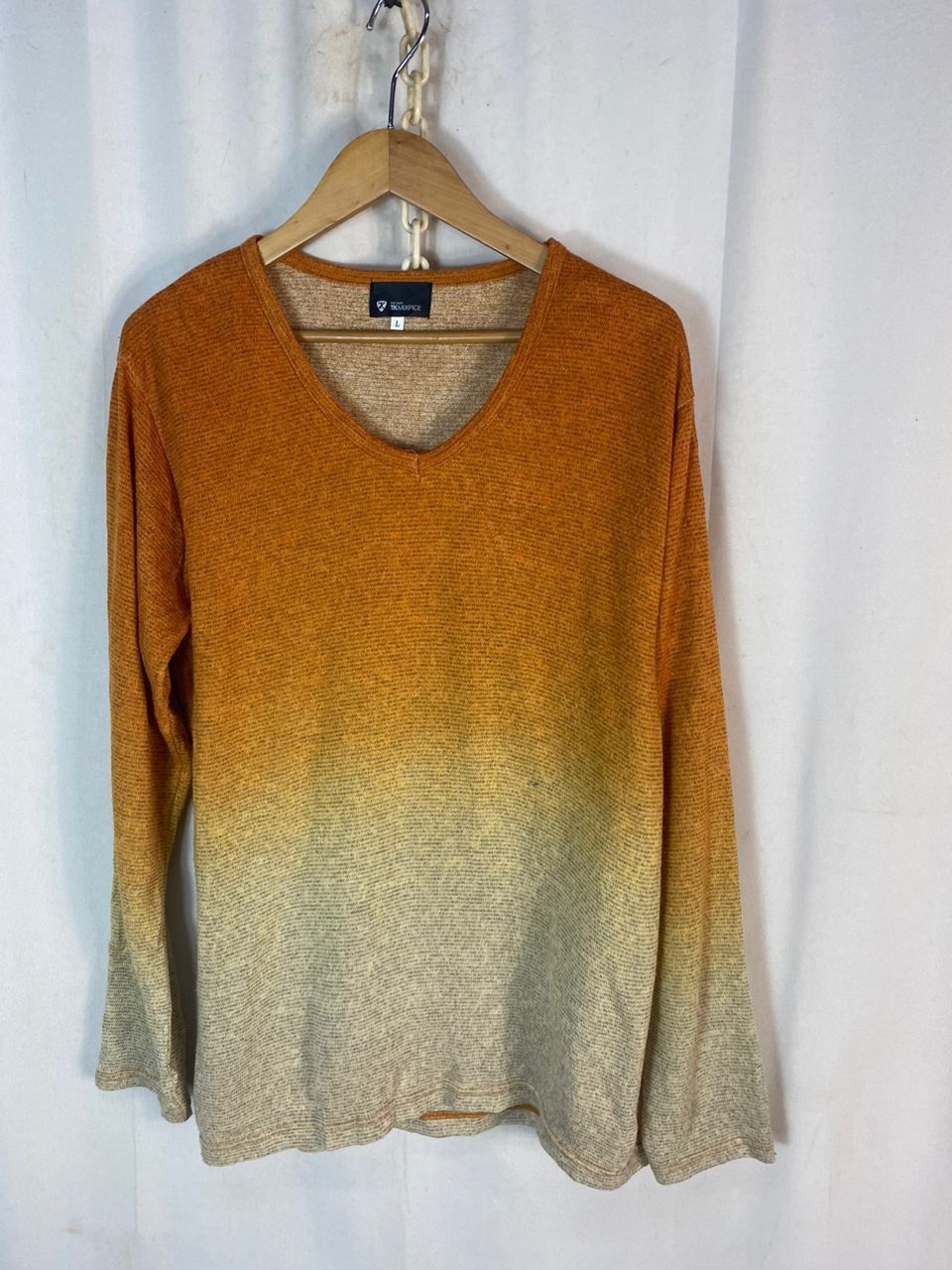 Japanese Brand Tkmixpice multicolor vneck long sleeve shirt Size US L / EU 52-54 / 3 - 2 Thumbnail