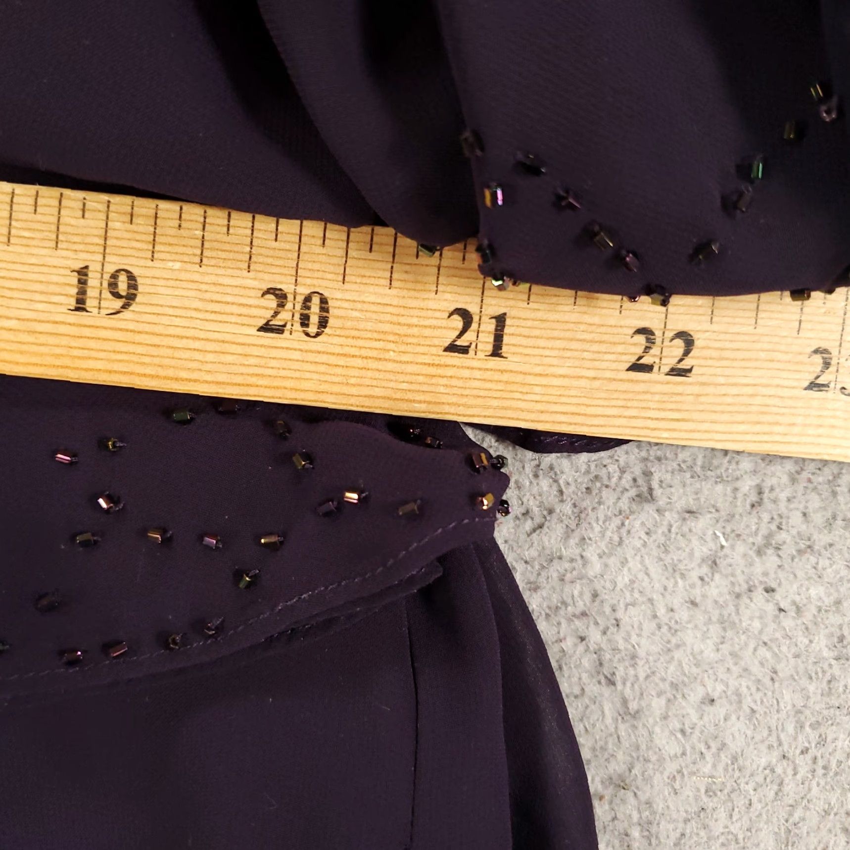 Coldwater Creek Coldwater Creek Blouse Adult Size 12 Purple Beaded Knit Flutter Sleeve Boat Neck Pullover Womens Size XL / US 12-14 / IT 48-50 - 4 Thumbnail
