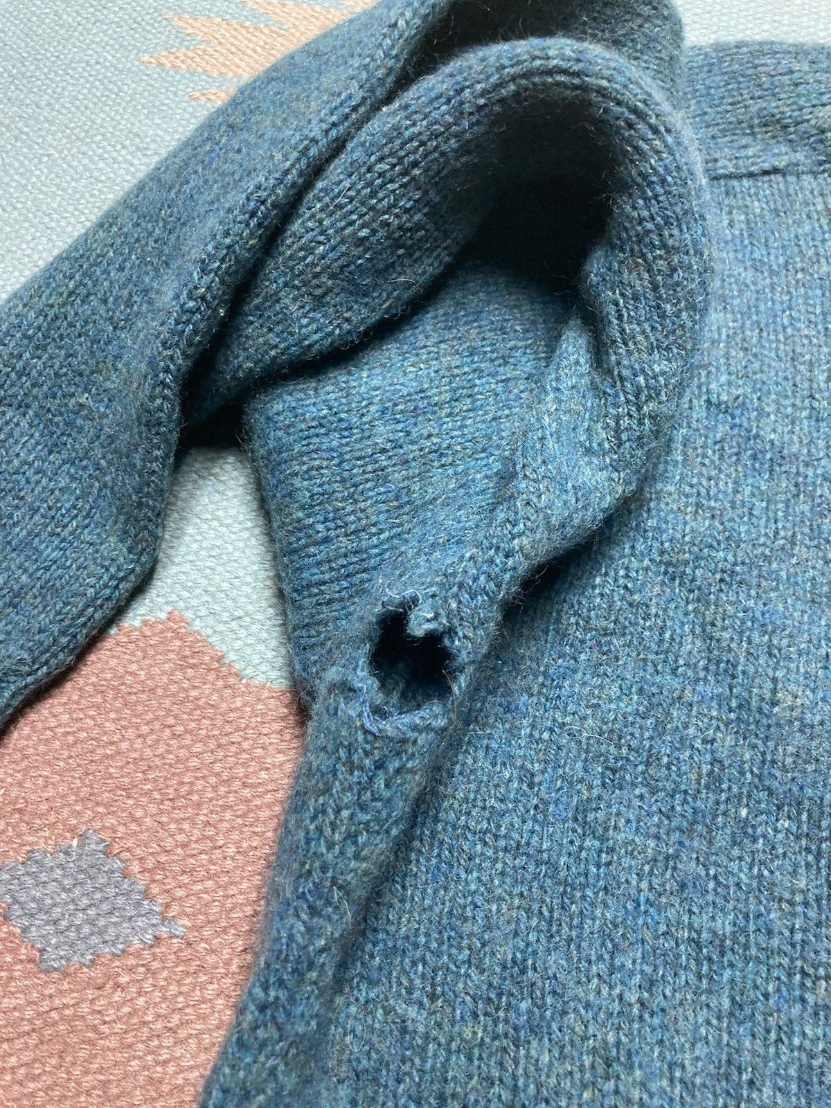 Vintage 50s 60s knit sweater sears wool camel blend distressed large Size US L / EU 52-54 / 3 - 5 Thumbnail