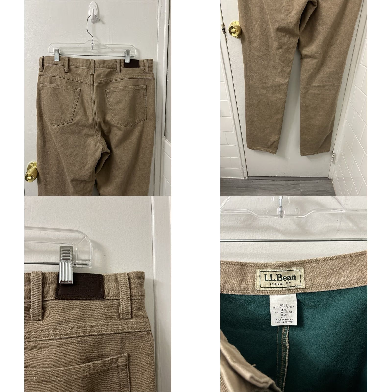 Vintage VINTAGE L.L.Bean Jeans Mens 36x36 Denim Pants Regular Straight Fleece Lined Brown 36 in YKK Men Size US 36 / EU 52 - 8 Thumbnail