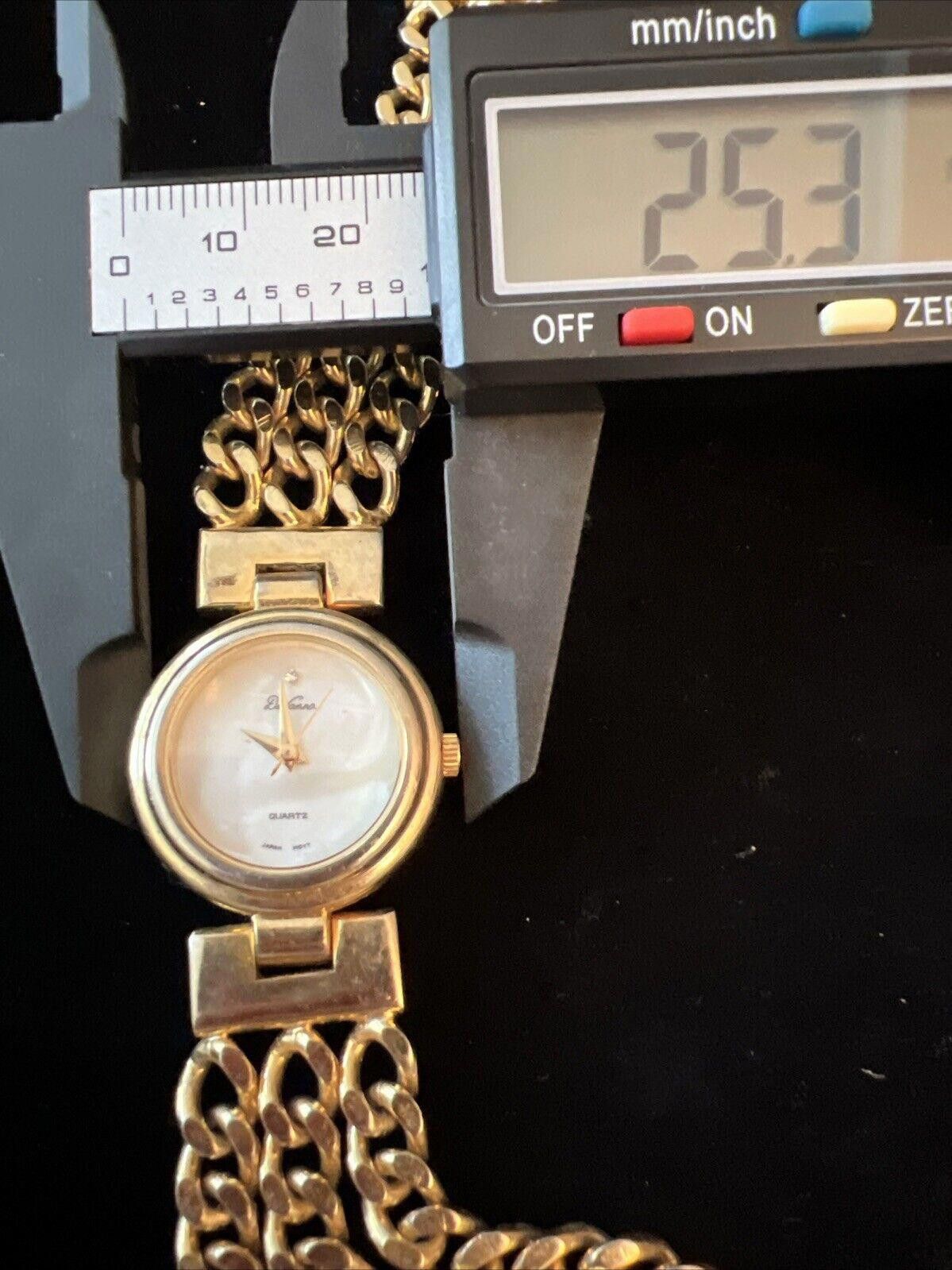 Designer Davena Watch Gold Link Bracelet Diamond Ascent New Battery Size ONE SIZE - 6 Thumbnail