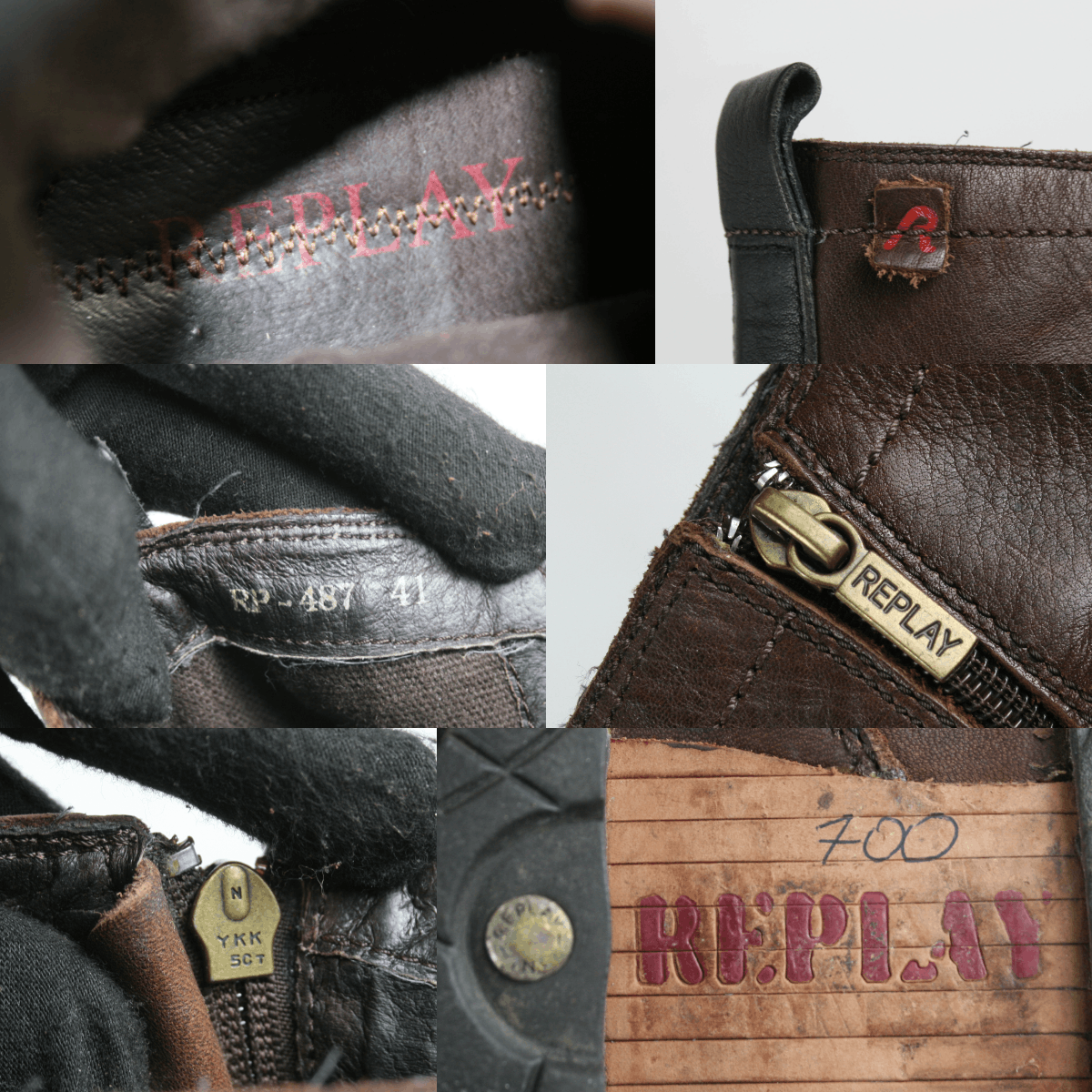Replay 00S Avant Garde Biker Side Zip Boots Vintage Size US 8 / EU 41 - 17 Thumbnail