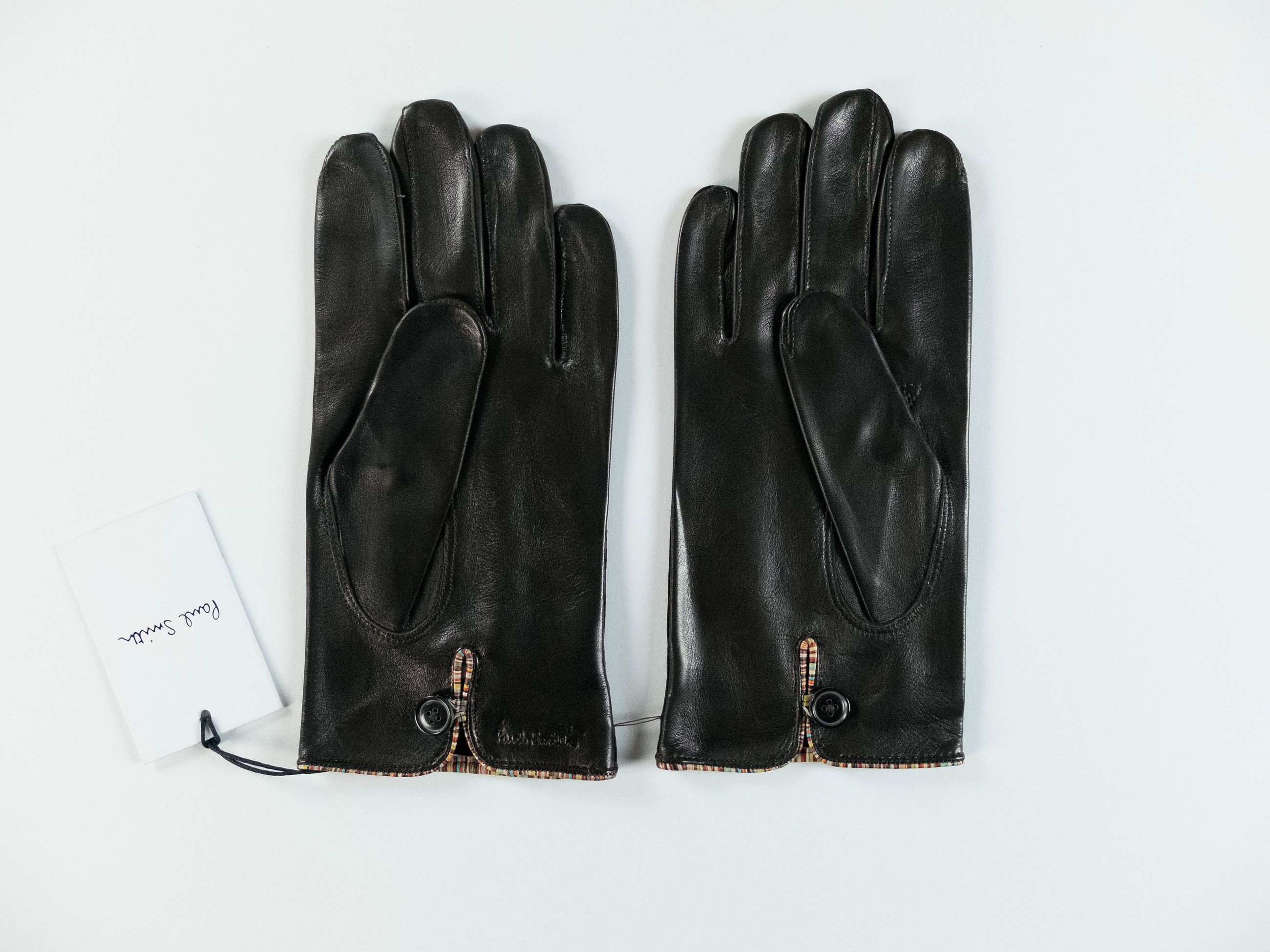 Paul Smith PAUL SMITH mainline brown stripe piping leather gloves Large Size ONE SIZE - 4 Thumbnail