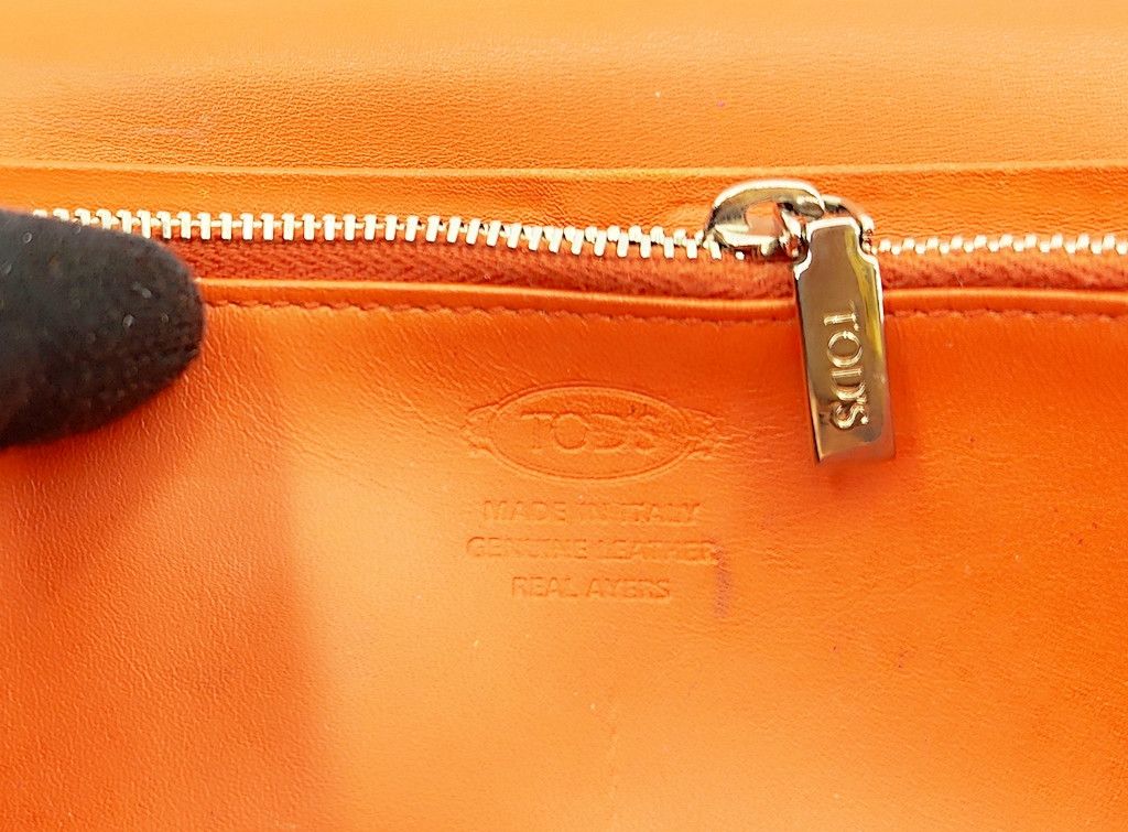 Tod's TODS snake skin orange button wallet Size ONE SIZE - 2 Thumbnail