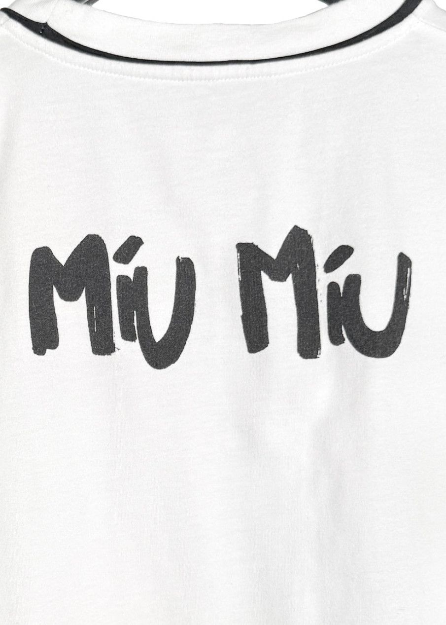Miu Miu Miu Miu 2018 White T-shirt with Logo Detail Size M / US 6-8 / IT 42-44 - 6 Thumbnail