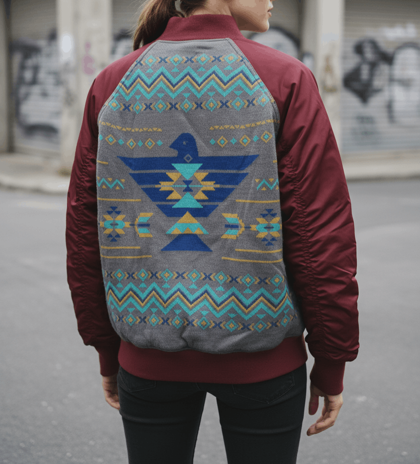 Japanese Brand Vintage Titicaca Thunderbird Navajo aztec bomber jacket Size ONE SIZE - 10 Thumbnail