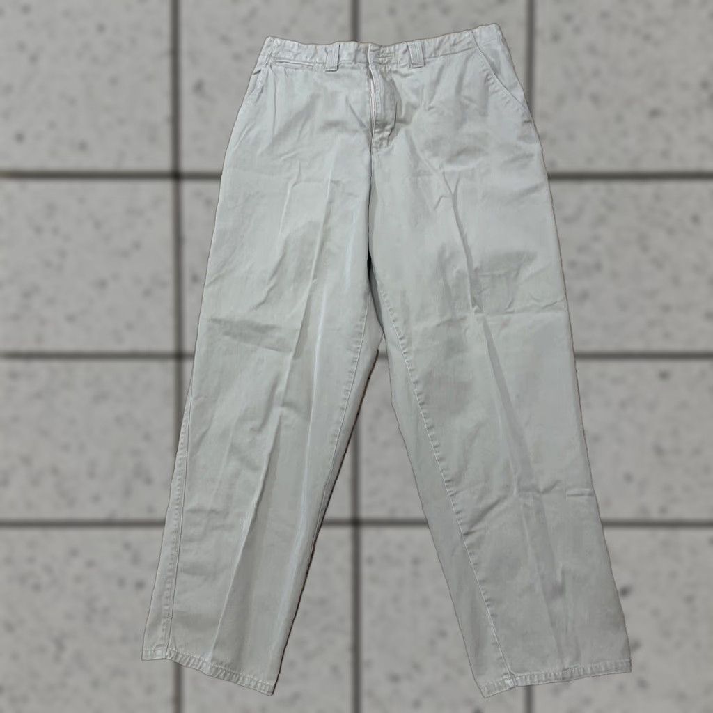 Vintage VINTAGE Cambridge Classics Men Pants 34x30 Khaki Beige 90s Casual Straight Wide Twill 34 Mens Size US 34 / EU 50 - 1 Thumbnail